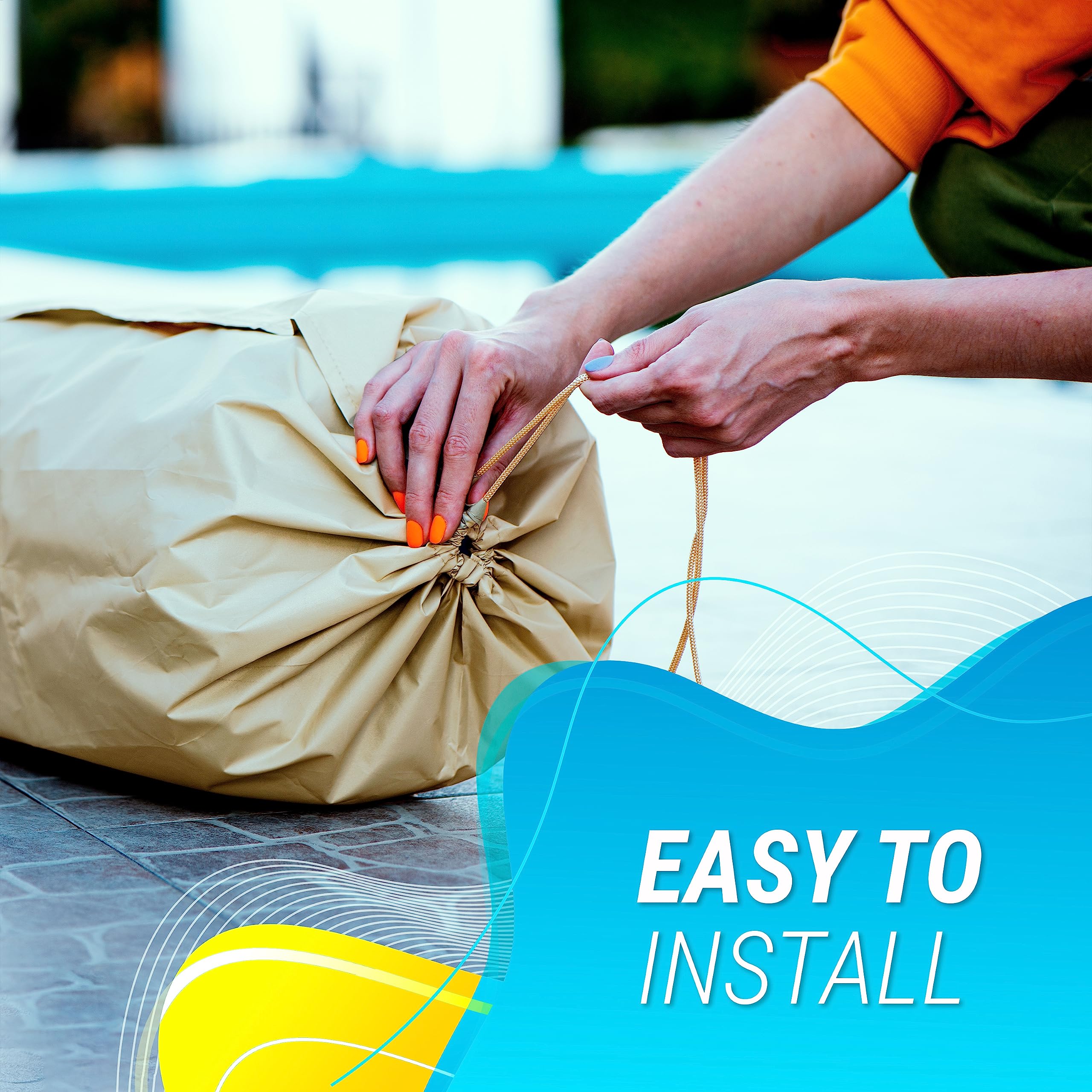 Heavy Duty Waterproof Solar Pool Cover for Inground Pools - 20FT Reel System | Keep Your Pool Clean & Warm Year-Round | Perfect for Backyard, Vacation Homes & Commercial Pools