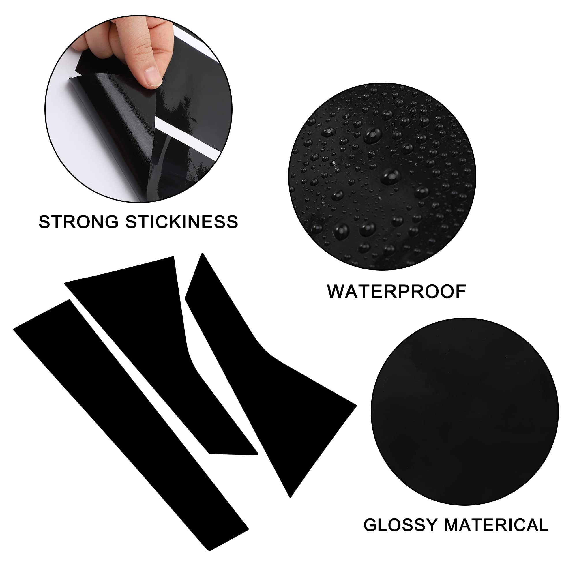 6-Piece Glossy Black Car Window Pillar Vinyl Stickers for 2018-2021 Honda Accord Sedan | Auto Exterior Overlay Wrap Trim Accessories | DIY Car Modification & Decoration | Weatherproof & Easy to Install for Enhanced Vehicle Style