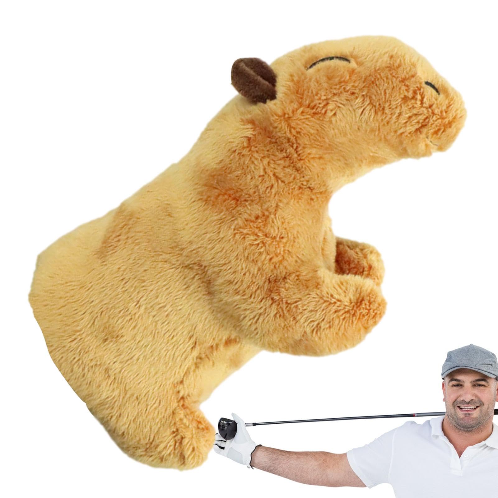 Premium Capybara Golf Head Covers - Plush Driver & Wood Club Protectors | Unique Animal-Themed Golf Accessories for Style & Protection | Perfect Gift for Golf Lovers (Home, Course, Travel Use)