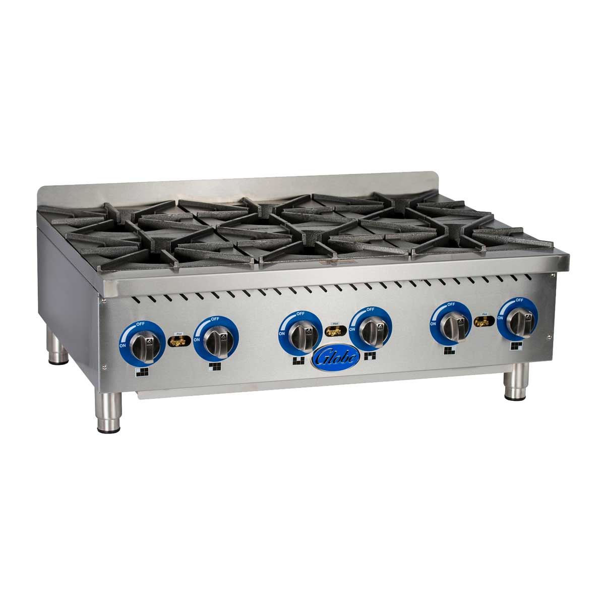 Globe GHP36G 36-Inch Countertop Gas Hot Plate - Commercial Grade Stainless Steel Burner for Restaurants, Catering & Outdoor Cooking