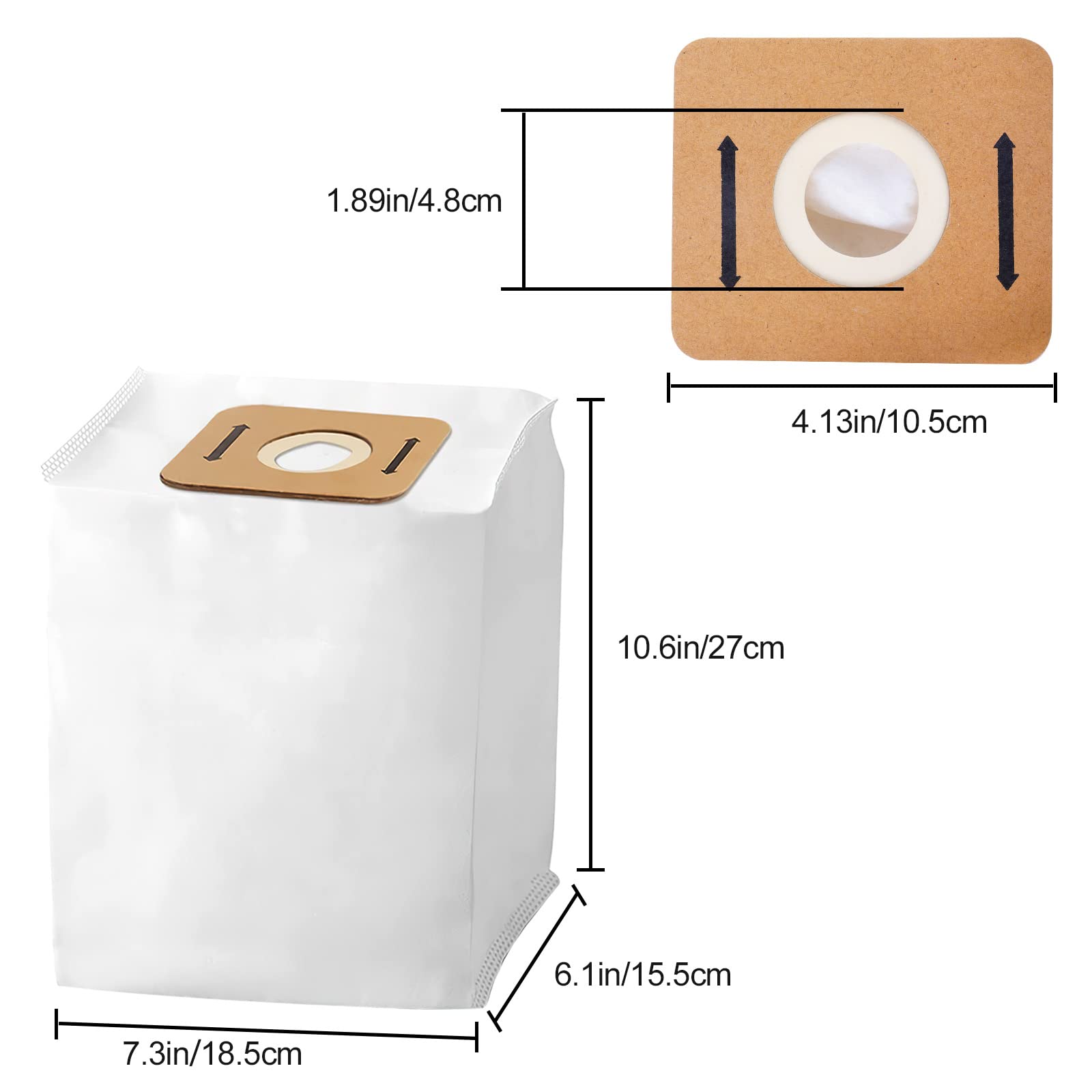KEEPOW 20 Pack VACBP6 Vacuum Bags - 8 Quart HEPA Filter Replacement for Atrix Ergo Backpack Vacuums (VACBP1, VACBP36V, VACBPAI) - Perfect for Home Cleaning, Office Maintenance & Commercial Use