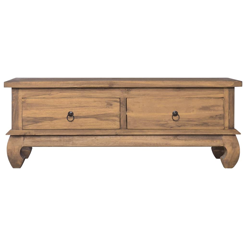 Rustic Solid Teak Wood TV Stand Entertainment Center - 43.3