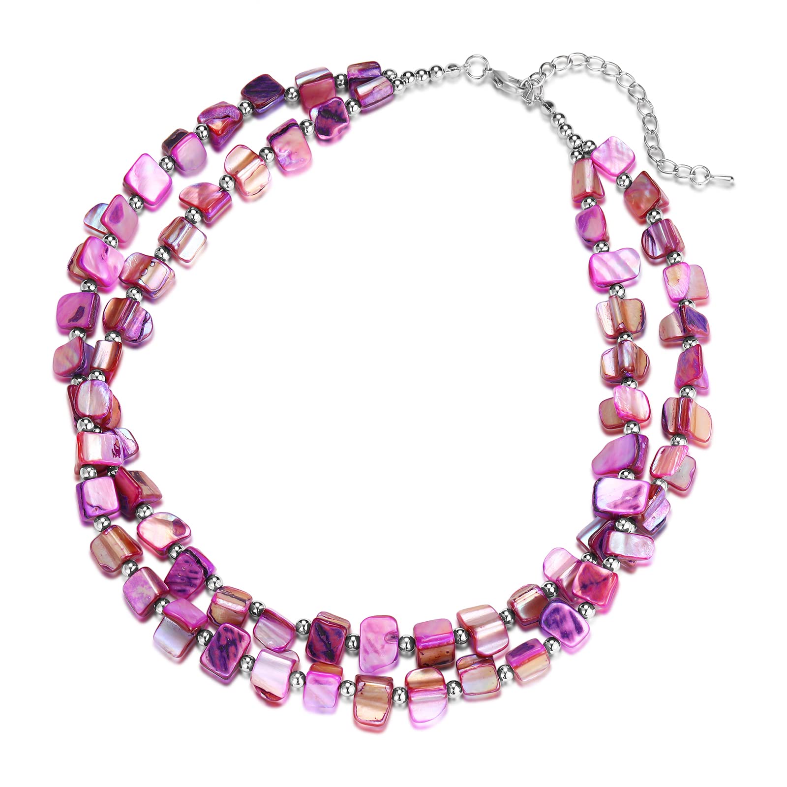 Boho Layered Shell Beaded Necklace - Handmade Colorful Beaded Choker for Women | Beach Vacation, Summer Festival & Boho Chic Outfit Jewelry