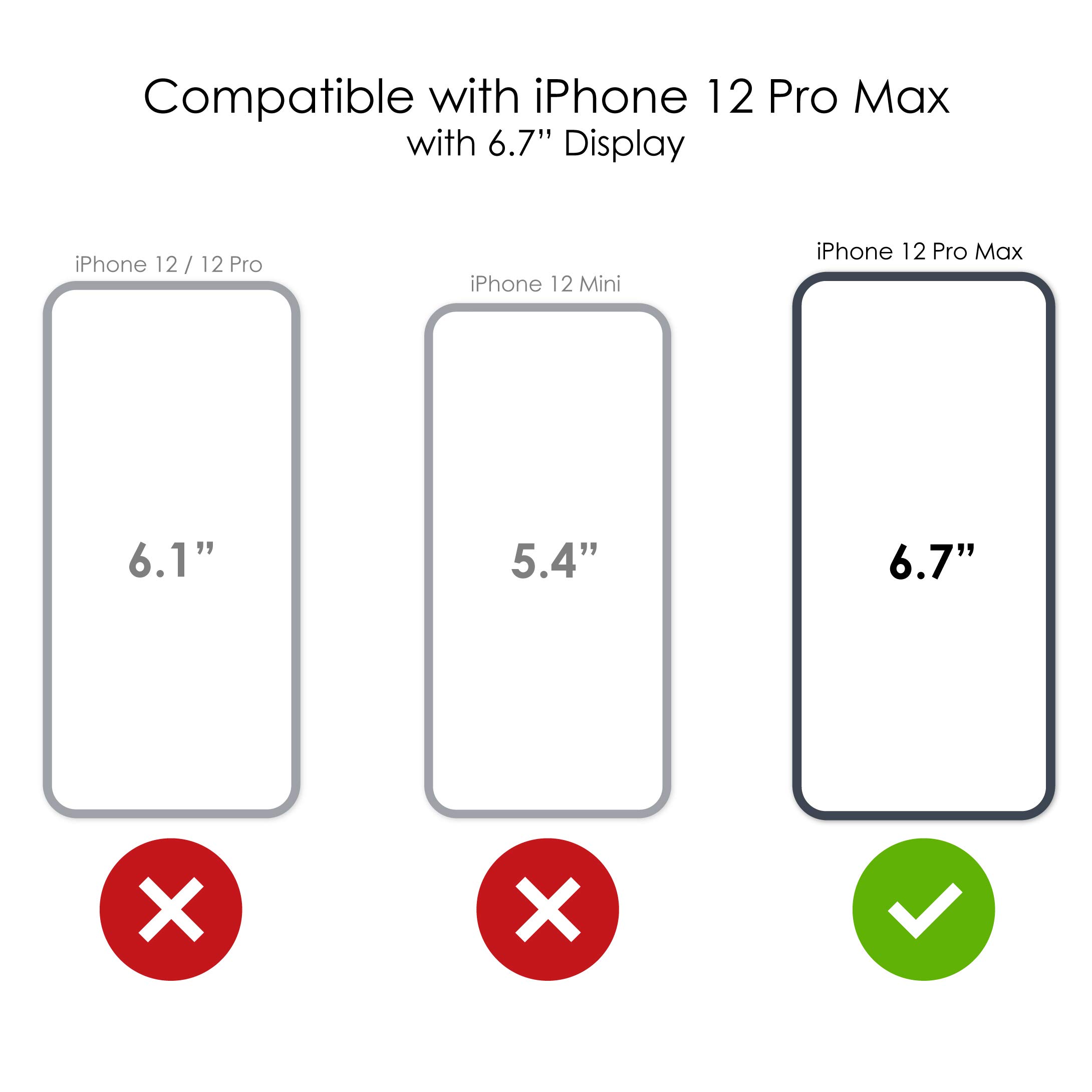 Shockproof Hybrid Case for iPhone 12 Pro Max - Clear TPU Bumper with Tempered Glass - Perfect for Outdoor & Travel