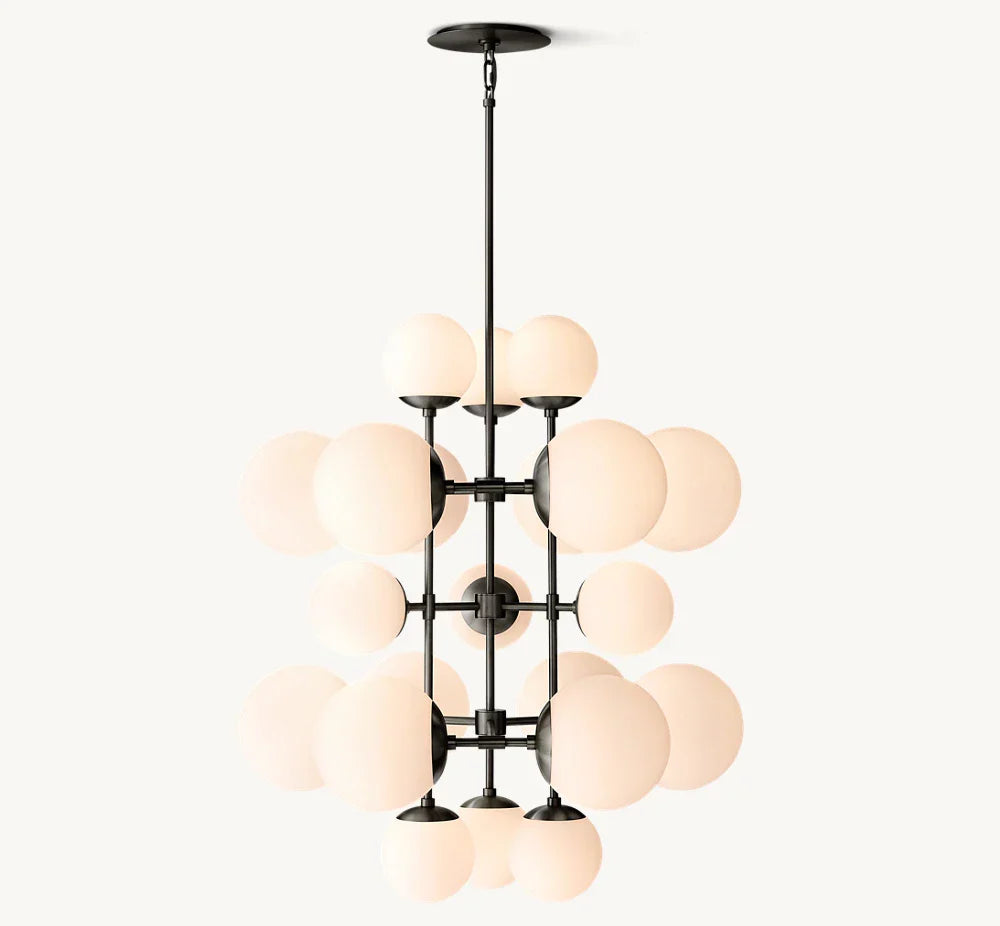 Elegant Cirque Tall Chandelier - Modern Crystal Ceiling Light Fixture for Dining Room, Living Room & Bedroom | Perfect for Home Decor & Wedding Venues