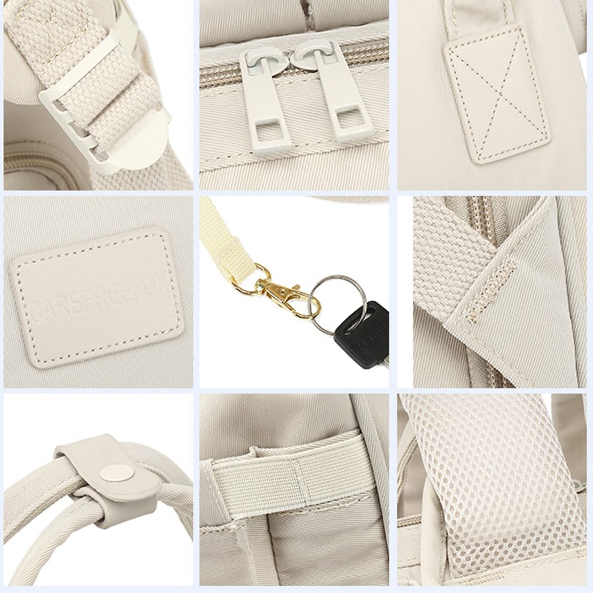 RETENA Diaper Backpack with USB Port & Insulated Pockets - Large Baby Bag for Moms (Beige) - Perfect for Travel & Outings