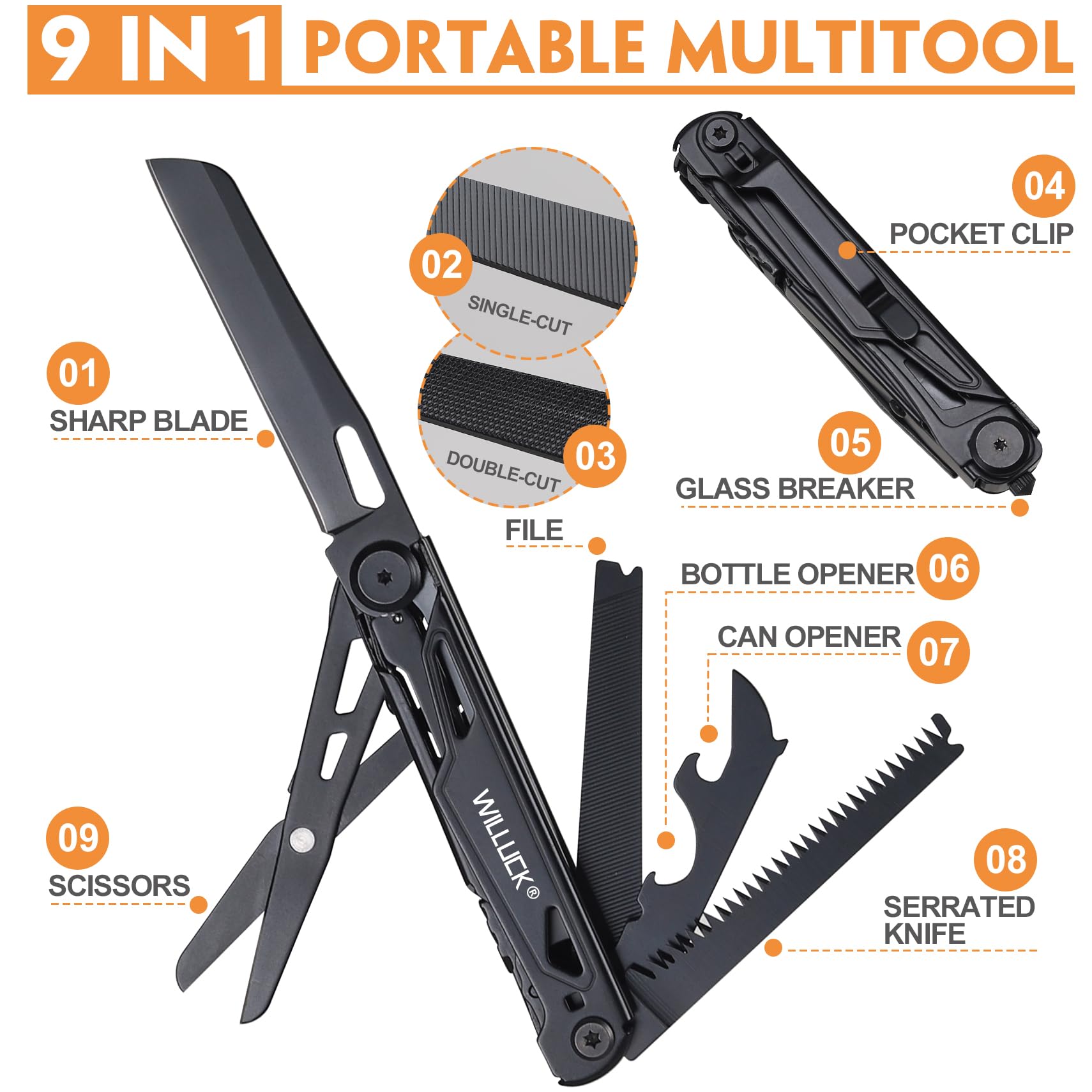 Best Multitool Pocket Knife for Men - Camping, Hiking & EDC Essentials | Compact Portable Multi-Tool with Knife | Perfect Christmas & Birthday Gift for Him | Great for Outdoor Adventures, Survival Gear & Everyday Carry