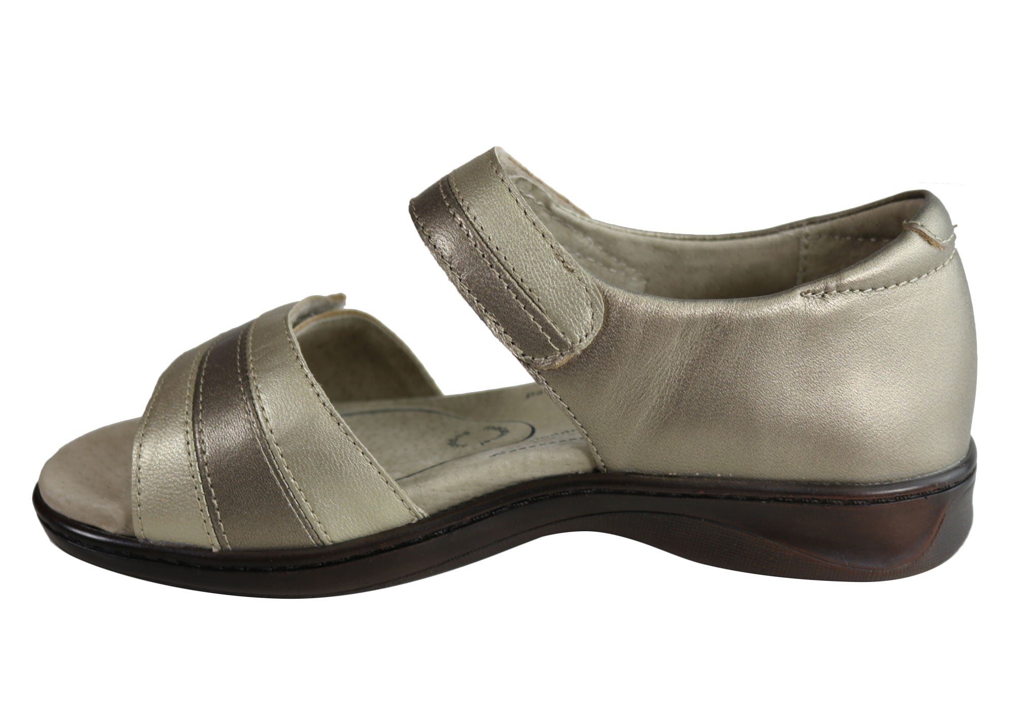 Homyped Dakota Women's Leather Wide Fit Sandals - Comfortable Slip-On Sandals for Wide Feet - Perfect for Walking, Travel & Summer Outfits