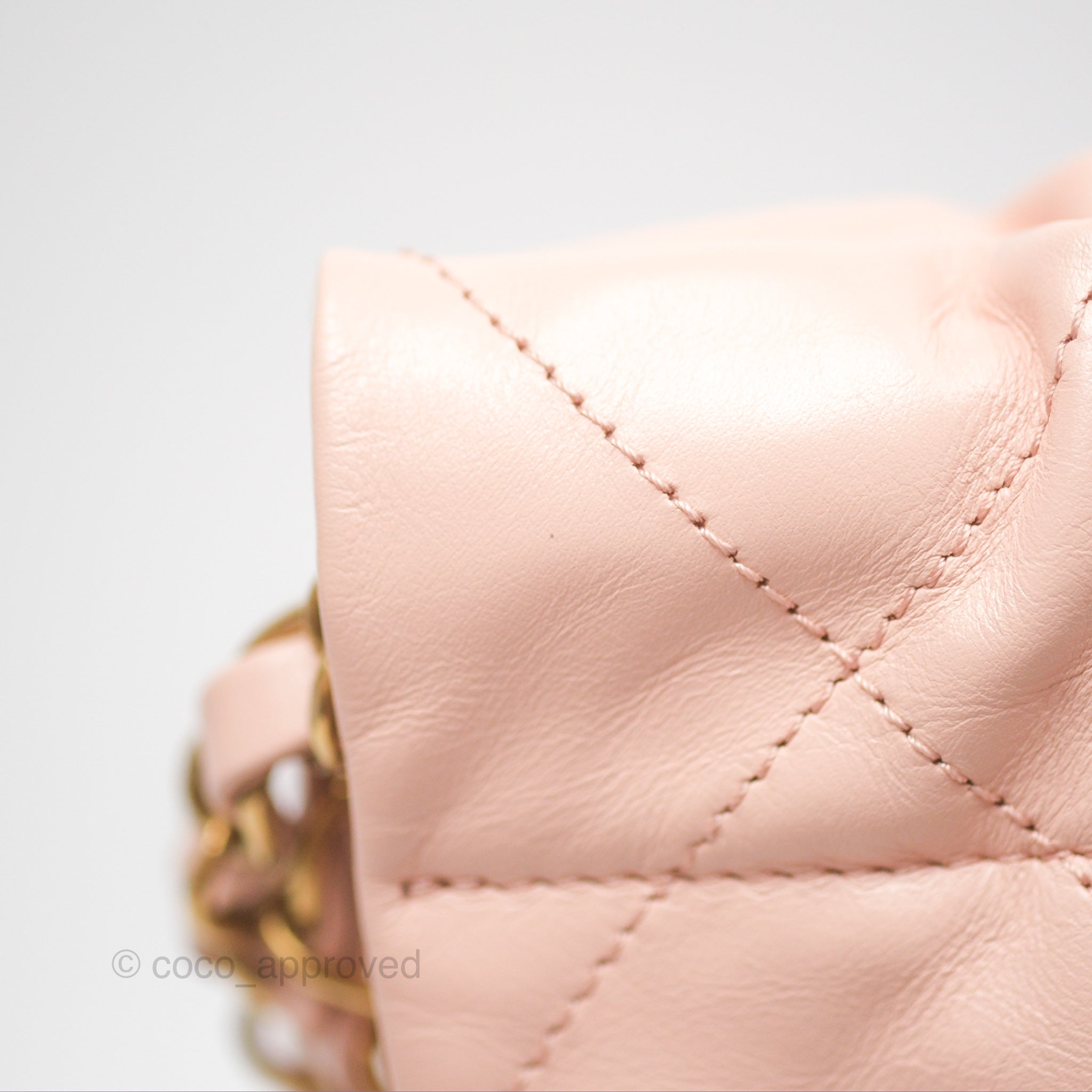 Chanel 22 Small Quilted Pink Shiny Calfskin Bag with Aged Gold Hardware - Luxury Crossbody Purse for Women, Perfect for Date Night & Special Occasions