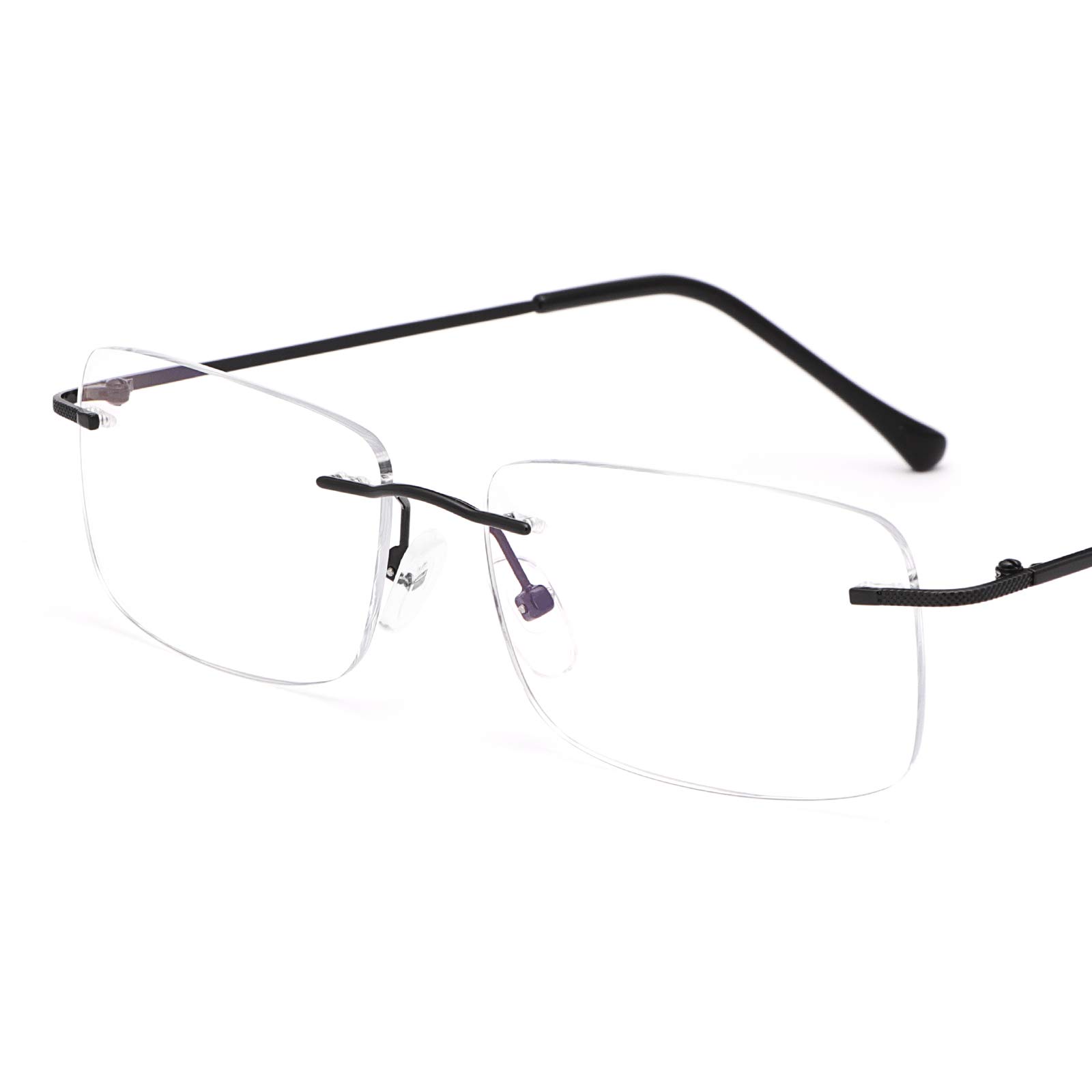 Blue Light Blocking Bifocal Reading Glasses - Rimless, Anti-Glare for Men & Women - Digital Eyestrain Relief for Work & Reading