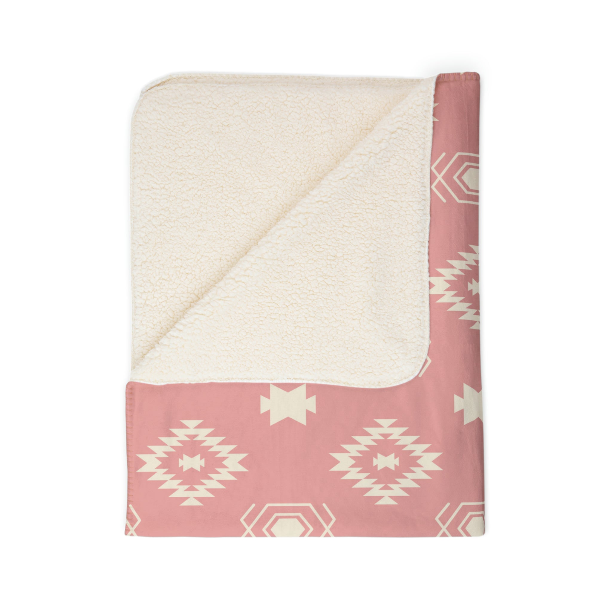 Cozy Sherpa Fleece Blanket - Southwestern Pink Sedona Design, Soft Polyester Throw for Couch, Bed & Sofa - Perfect Gift for Christmas, Birthday & Home Decor