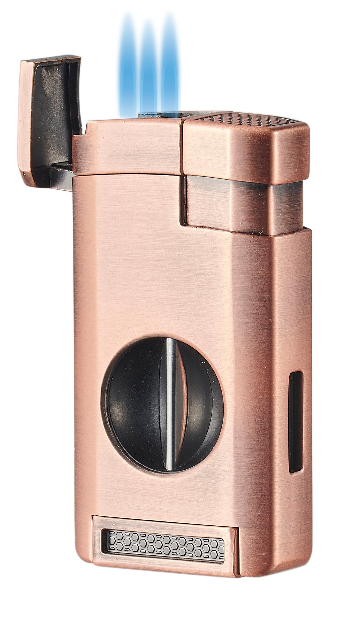 Premium Visol Kamet V Cutter Bronze Triple Torch Cigar Lighter - Windproof Butane Lighter for Cigars, Perfect for Outdoor Smoking & Gifting