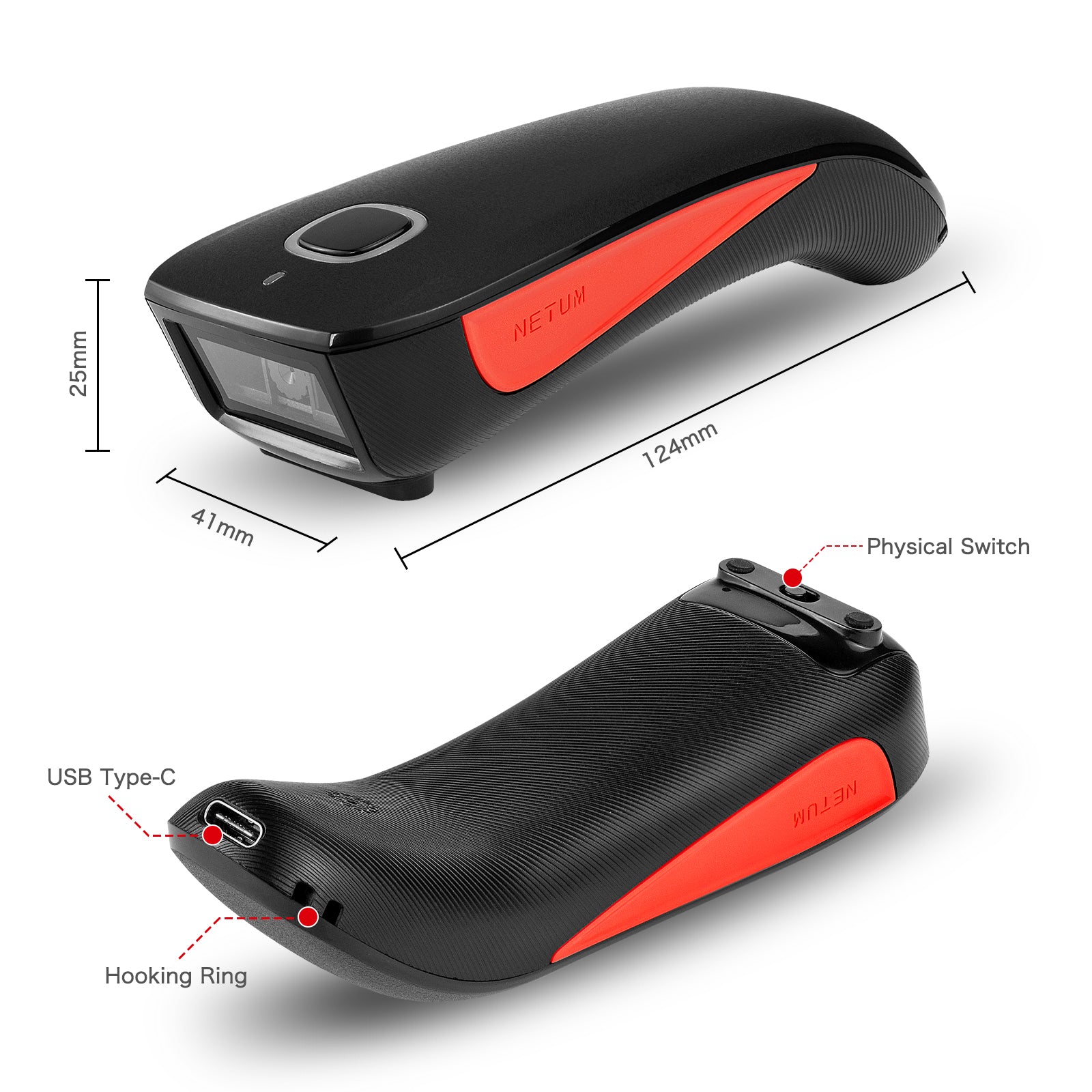 C990 2D Wireless Barcode Scanner - Fast & Accurate QR Code Reader for Retail, Warehouse, and Inventory Management | USB & Bluetooth Connectivity