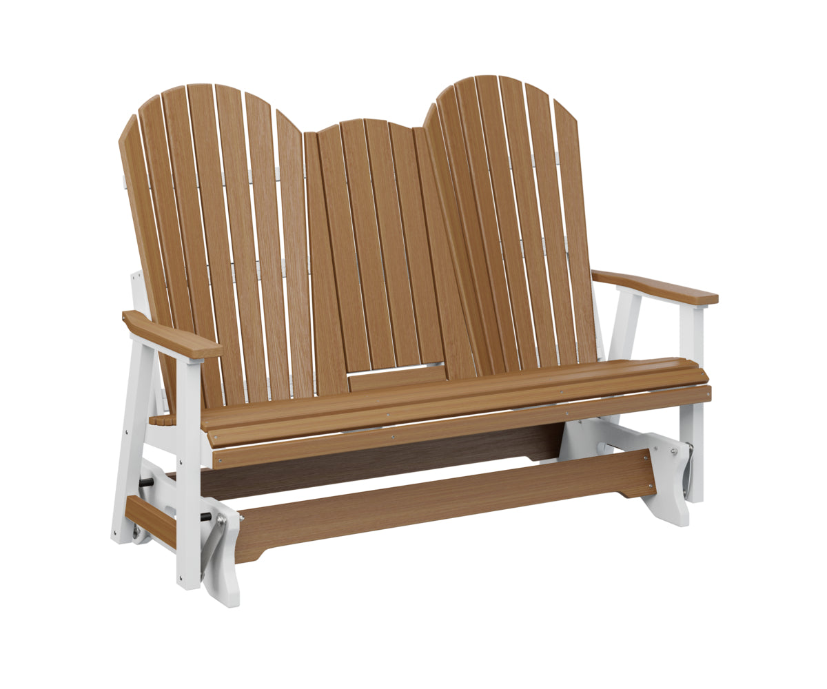 Berlin Gardens Comfo Back 3-Seat Glider Bench with Console - Outdoor Patio Furniture for Relaxing in Garden, Deck, or Backyard