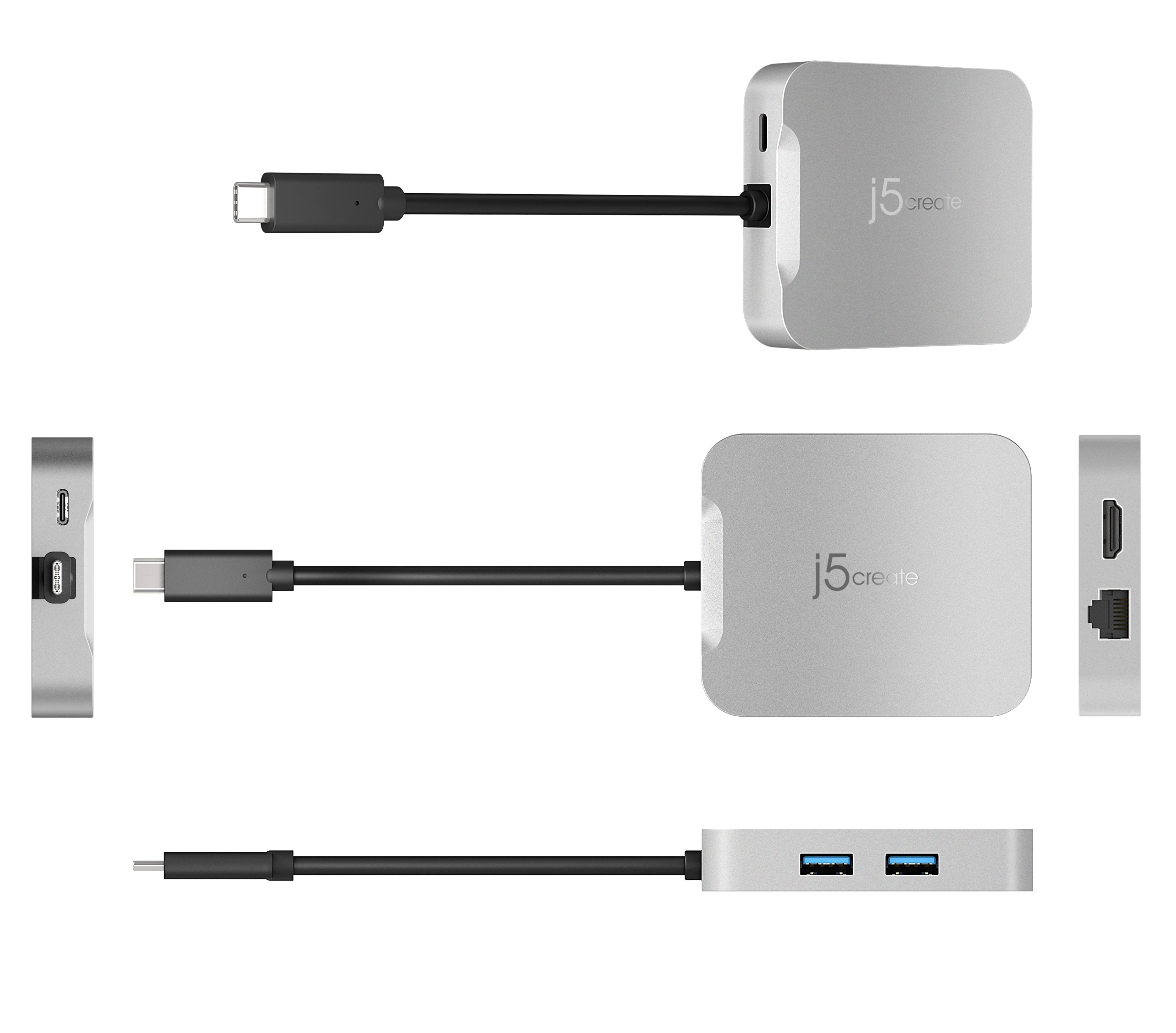 4K60 Elite USB C® PD Multi Port Adapter - 6-in-1 USB C Hub with HDMI, Ethernet, USB 3.0 for MacBook Pro/Air, iPad Pro, Chromebook - Perfect for Home Office, Gaming & Video Conferencing