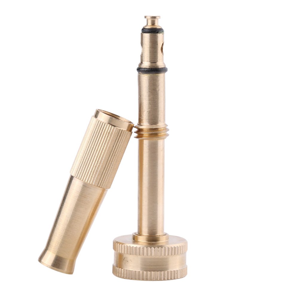 Heavy Duty Brass Garden Hose Spray Nozzle - Adjustable High Pressure Water Spray Gun for Yard, Lawn, and Car Washing | Perfect for Gardening, Cleaning, and Outdoor Watering Tasks