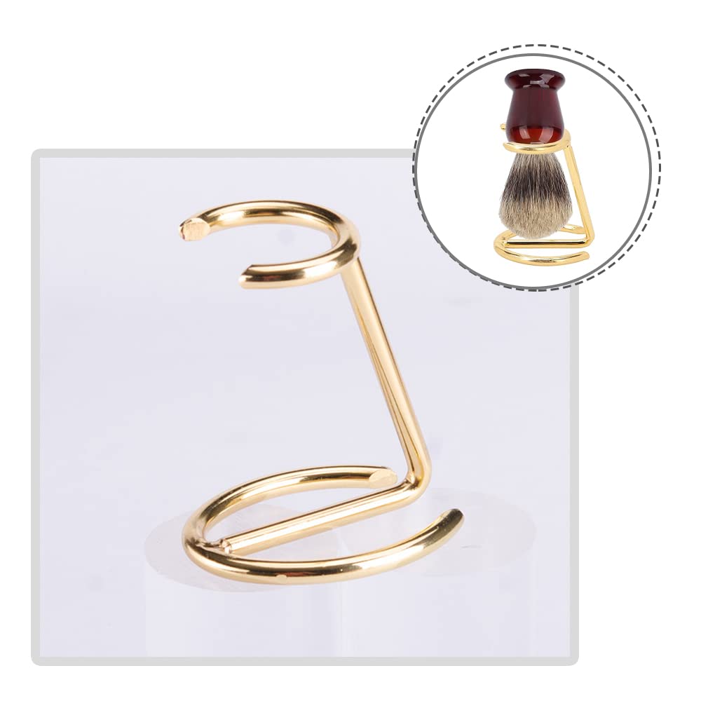ZBJBinCH Shaving Stand - Stainless Steel Razor & Brush Holder for Men's Grooming (Golden)