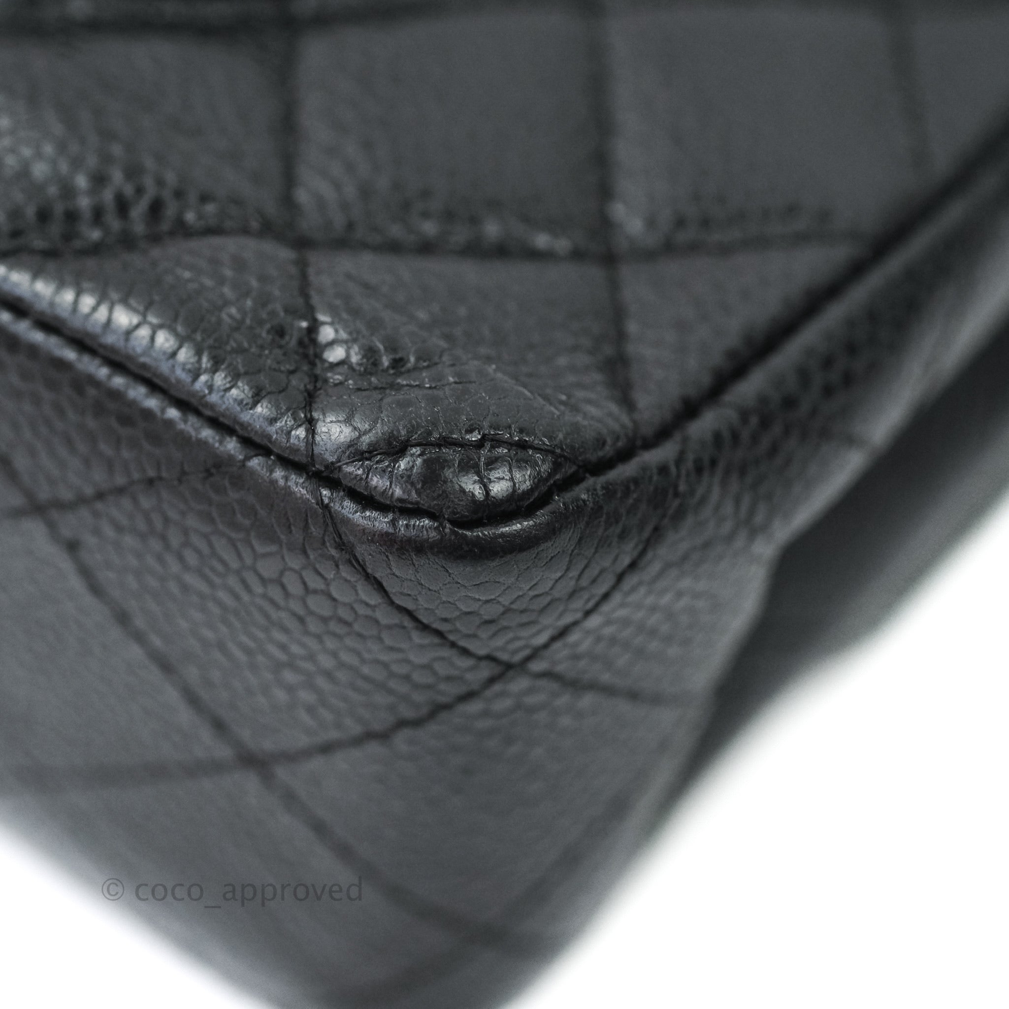 Chanel Classic M/L Medium Double Flap Bag Black Caviar Leather with Silver Hardware - Luxury Designer Handbag for Women, Perfect for Work, Evening Events & Special Occasions