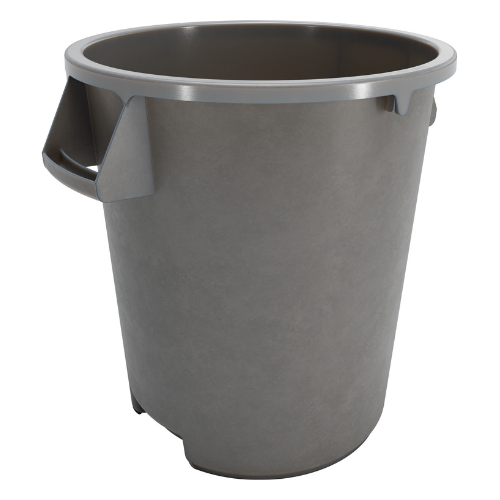 Carlisle 841044TRI23 44-Gallon Gray Bronco Round Waste Bin & Food Storage Container - Ideal for Restaurants, Kitchens, and Outdoor Events