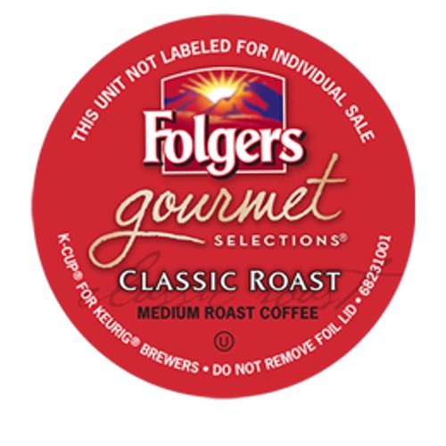 Folgers Gourmet Selections Classic Roast Coffee Keurig K-Cups Pods, 144 Count (12 Boxes of 12) - Medium Roast Coffee for Keurig Brewers - Perfect for Home, Office & Morning Coffee Break