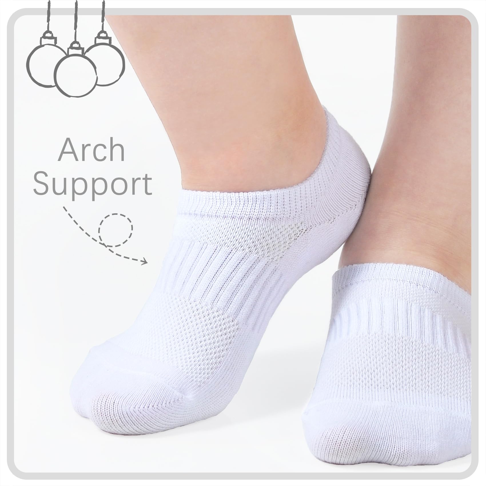 12 Pairs No Show Socks for Kids & Adults - Low Cut Cotton Non-Slip Invisible Socks for Girls, Boys, Youth - Perfect for School, Sports, and Everyday Wear