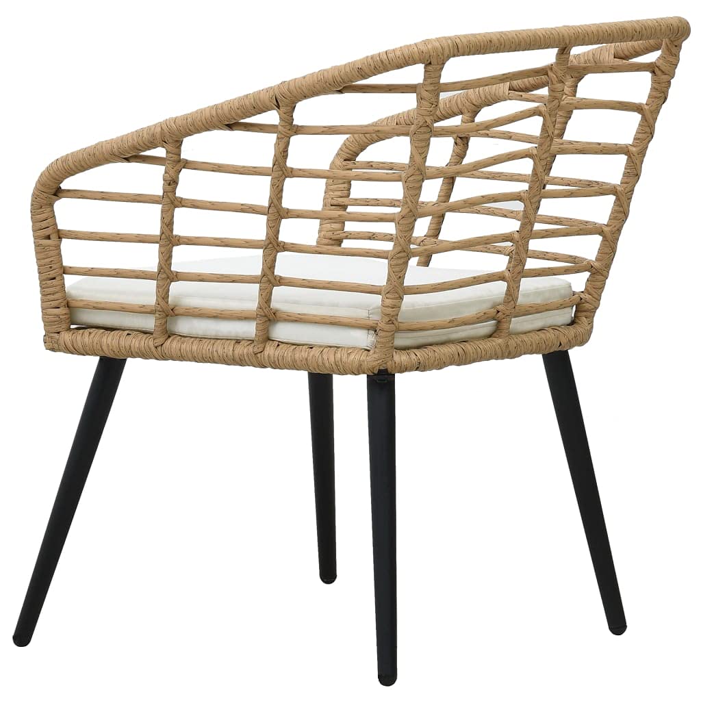 Premium Wicker Outdoor Dining Chairs Set of 2 - Weather-Resistant Poly Rattan Patio Chairs with Cushions for Garden, Deck, Backyard, Terrace, Bistro & Lawn Seating - Oak Finish Comfortable Outdoor Furniture