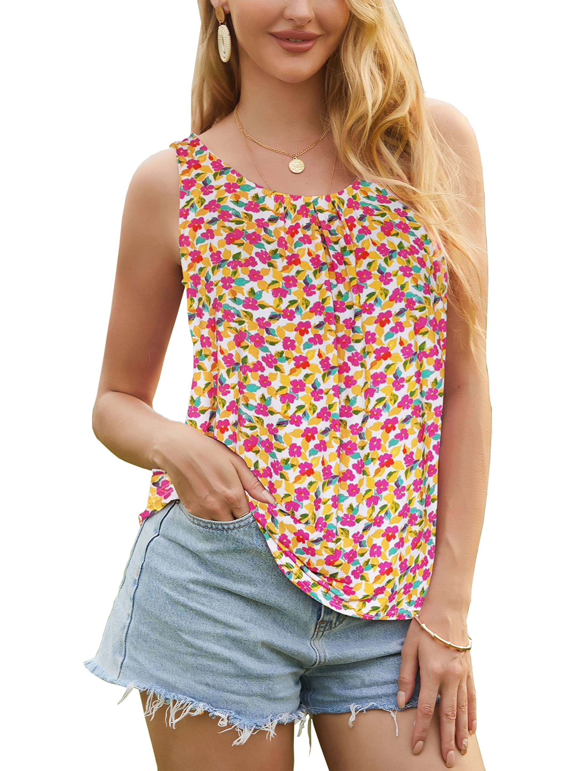 iGENJUN Women's Summer Tank Tops - Casual Sleeveless Blouses, Basic Solid Color Shirts for Women | Perfect for Beach, Vacation & Everyday Wear