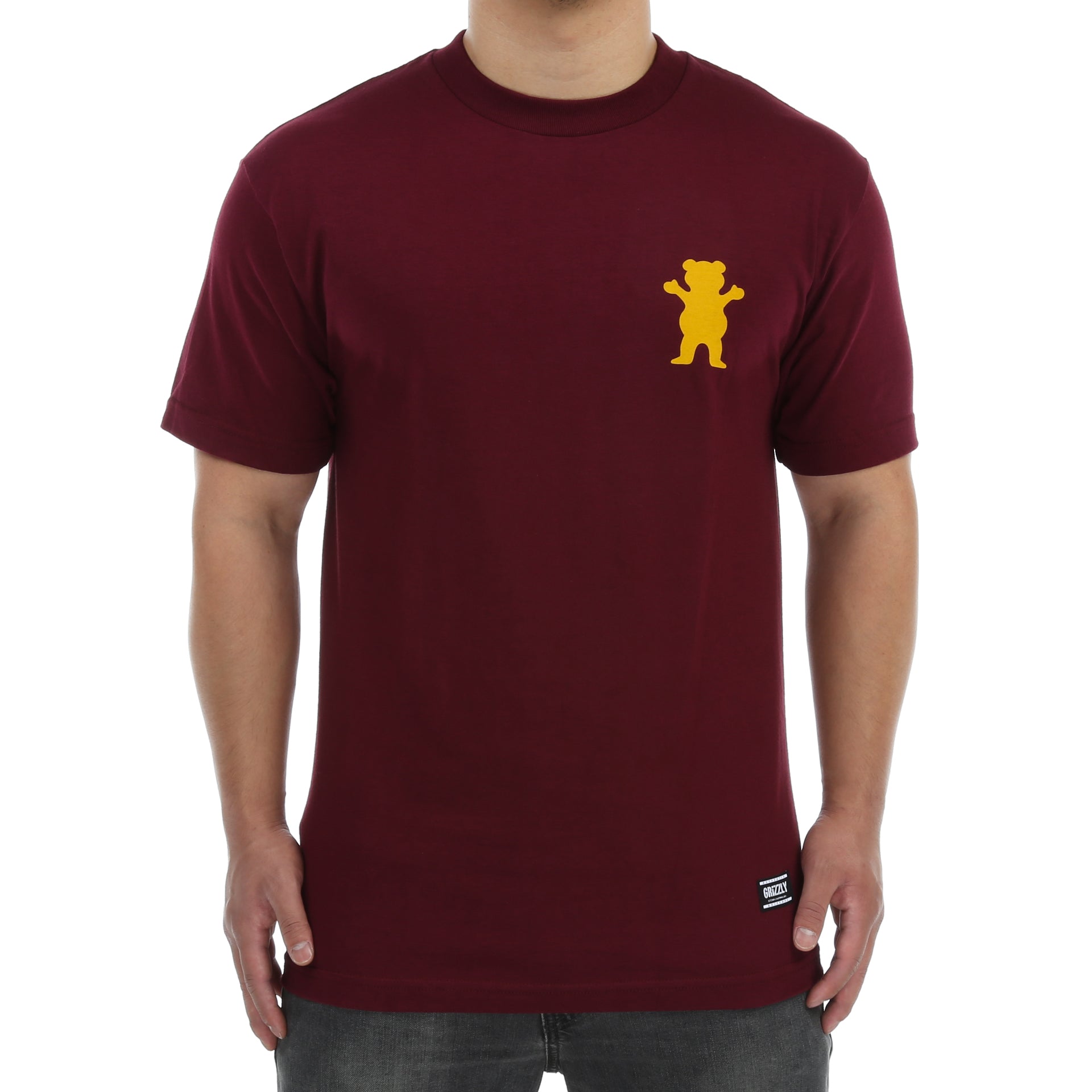 Grizzly Mount Joslin Tee - Burgundy Red Cotton T-Shirt for Men | Casual & Outdoor Wear | Hiking, Camping & Travel Essentials