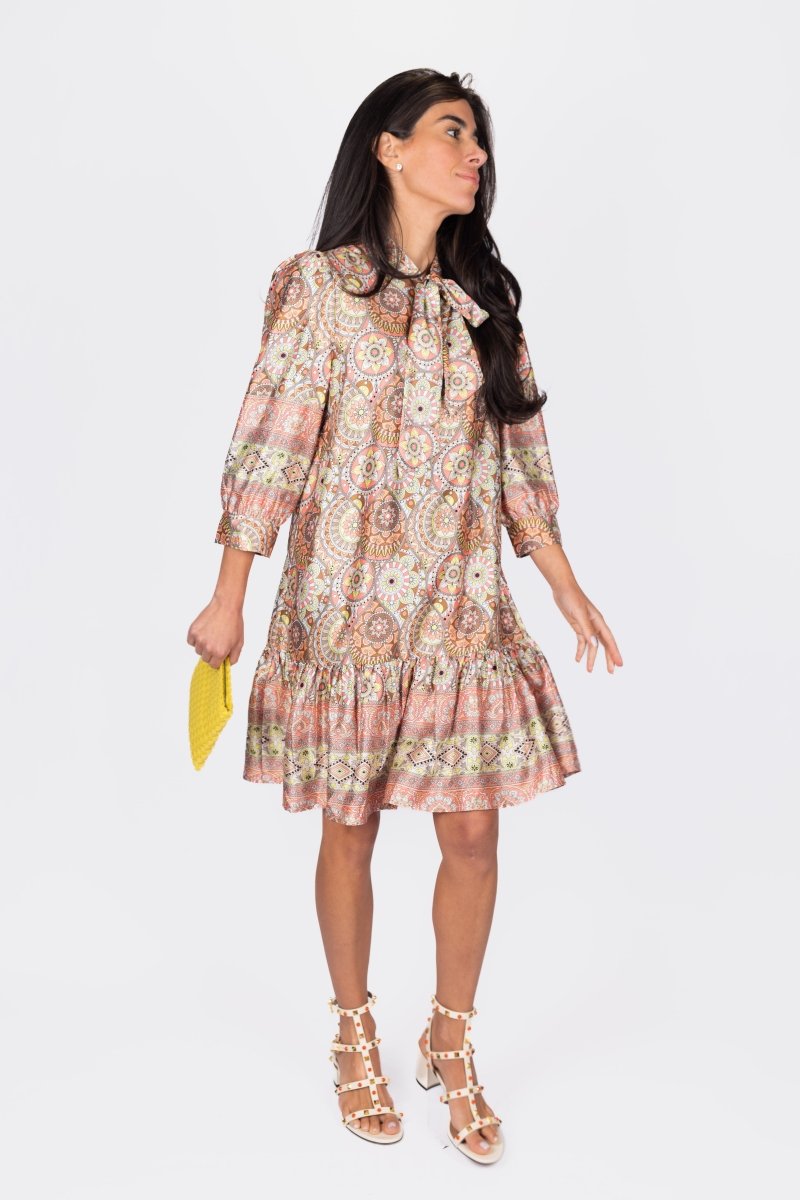LEONA DRESS for Women - Multi-Color Floral Summer Dress with Pockets | Perfect for Beach Vacation, Date Night & Casual Outings