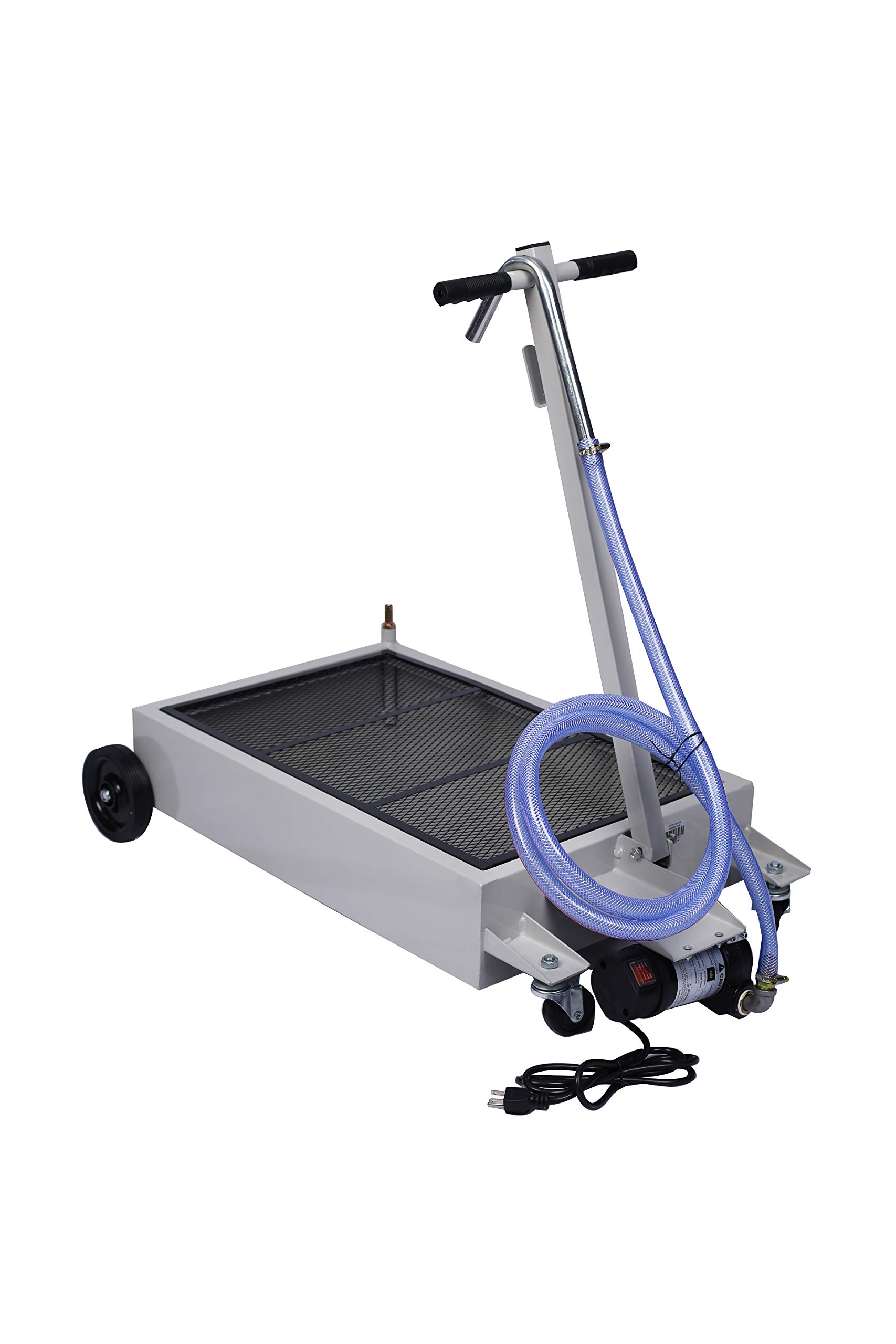 15-Gallon Oil Drain Pan with Electric Pump - Low Profile Portable Oil Drainer for Trucks, SUVs & Cars - Includes 7' Hose & Dolly for Easy Oil Changes - Perfect for DIY Auto Maintenance & Garage Use