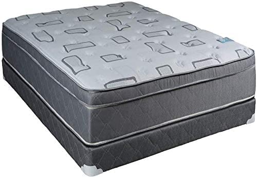 DS Solutions USA Natural Trophy Medium Plush Eurotop Mattress Set with Bed Frame - Orthopedic Support, Innerspring Coils for Durability (King Size) | Perfect for Master Bedrooms, Guest Rooms & Luxury Hotel Suites