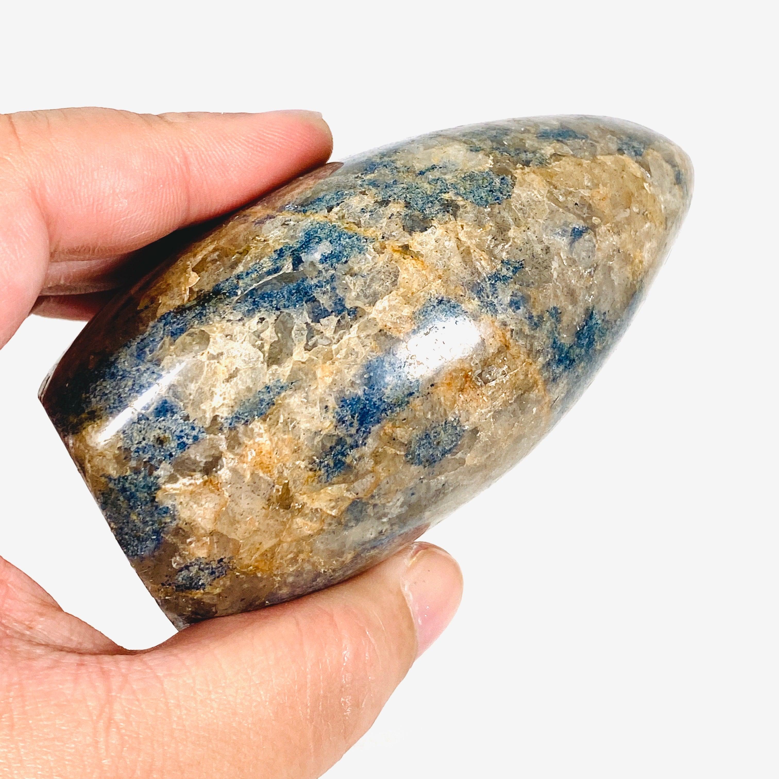 Natural Blue Spinel in Quartz Freeform Cabochon C1332 - Handmade Gemstone for Jewelry Making, Healing Crystals & Collectibles