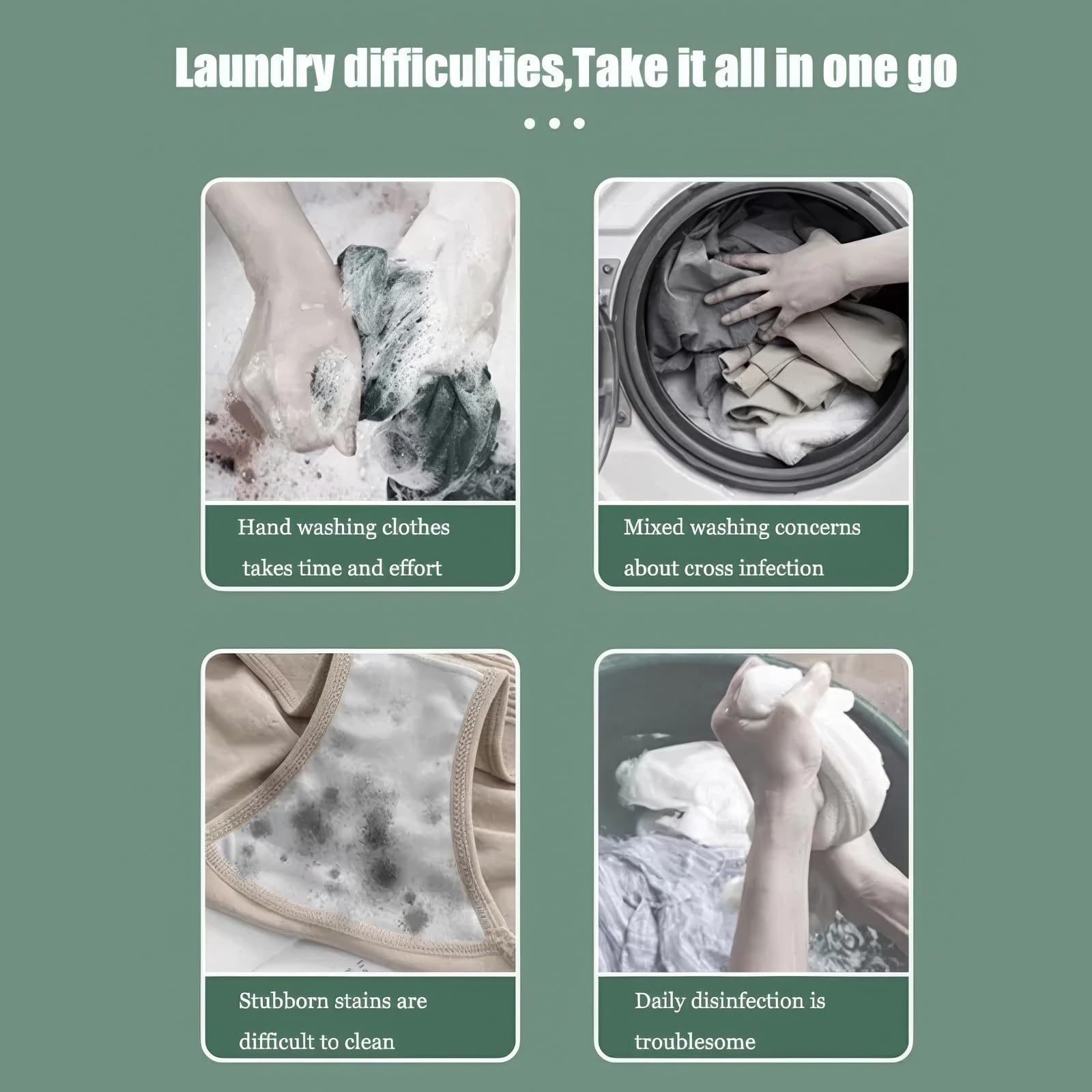 Mini Automatic Washing Machine 3.8L - Portable Travel Washer for Underwear, Socks, Baby Clothes - Compact Laundry Solution for Camping, Dorms, RV & Small Apartments (Green)
