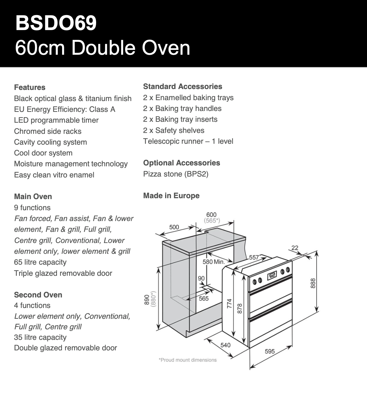 Baumatic BSDO69 30