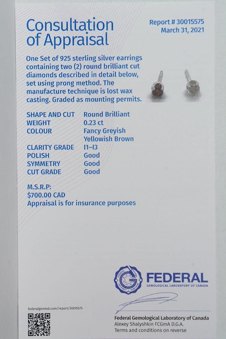 Certified 0.23 Carat Champagne Diamond Stud Earrings - Genuine Natural Diamond Jewelry for Women | Perfect Birthday, Anniversary & Christmas Gift | Elegant for Weddings, Parties & Special Occasions