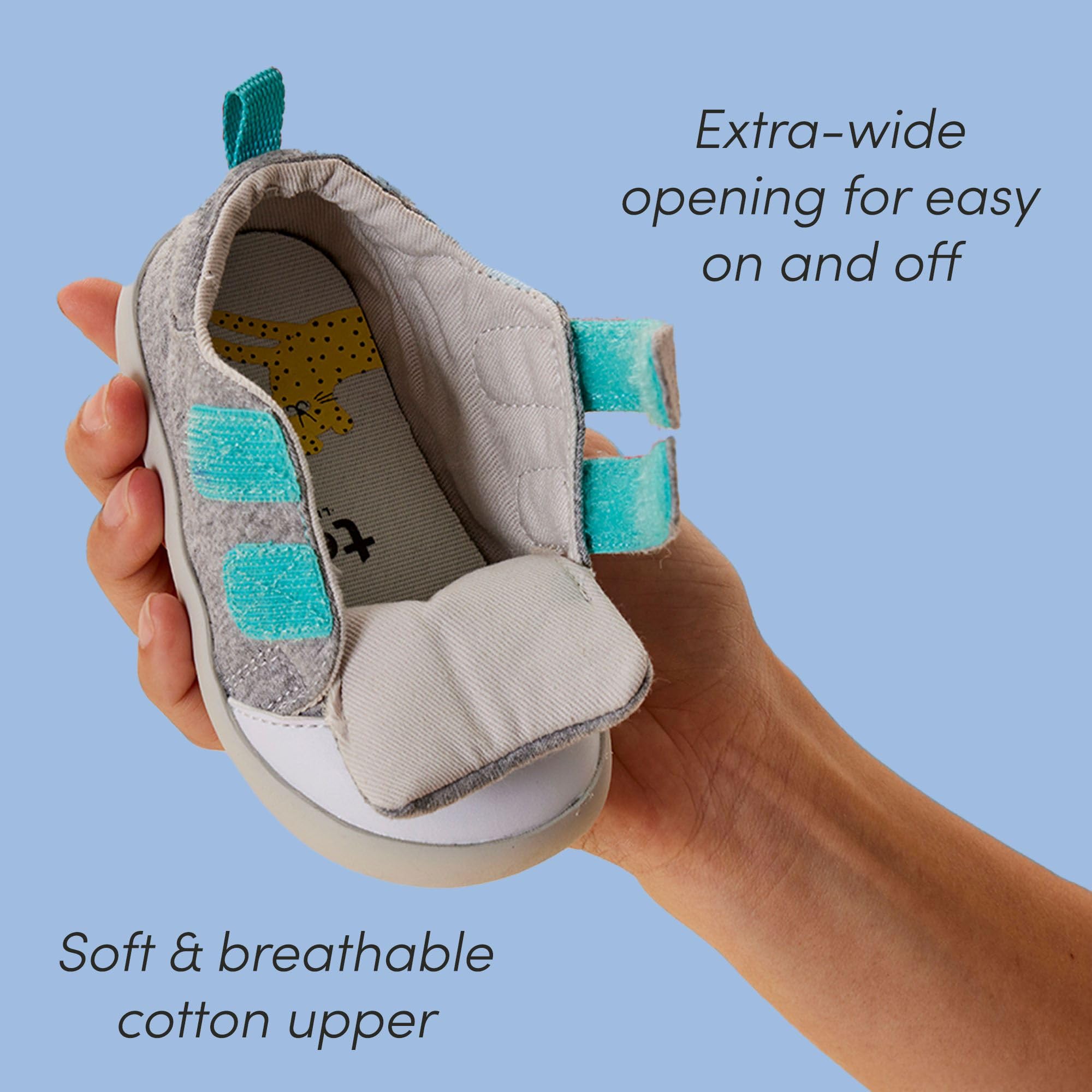 Ten Little First Walker Kids’ Sneakers - Lightweight & Breathable Cotton Baby Shoes for Boys & Girls - Non-Slip Rubber Sole for Wide Feet - Perfect for First Steps, Playtime & Outdoor Activities