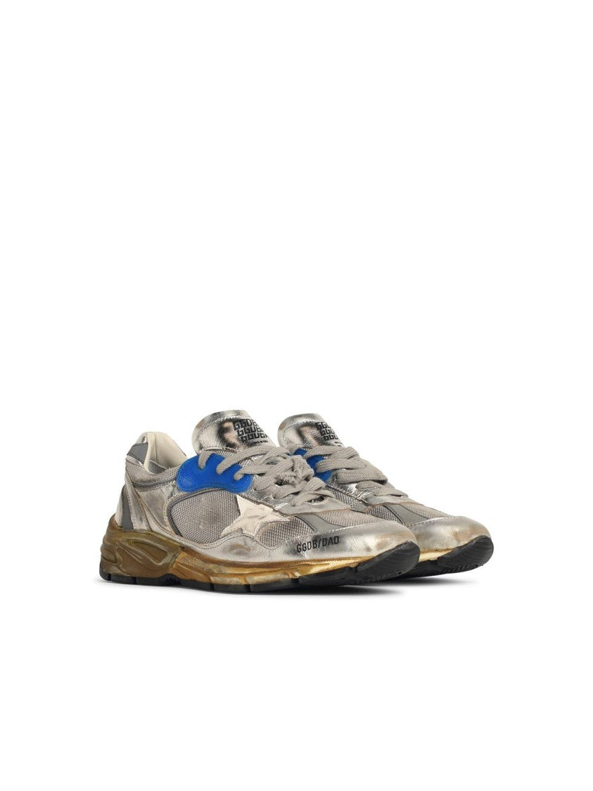 Stylish Silver Leather Running Sneakers for Men & Women - Lightweight Comfort for Jogging, Gym & Casual Wear