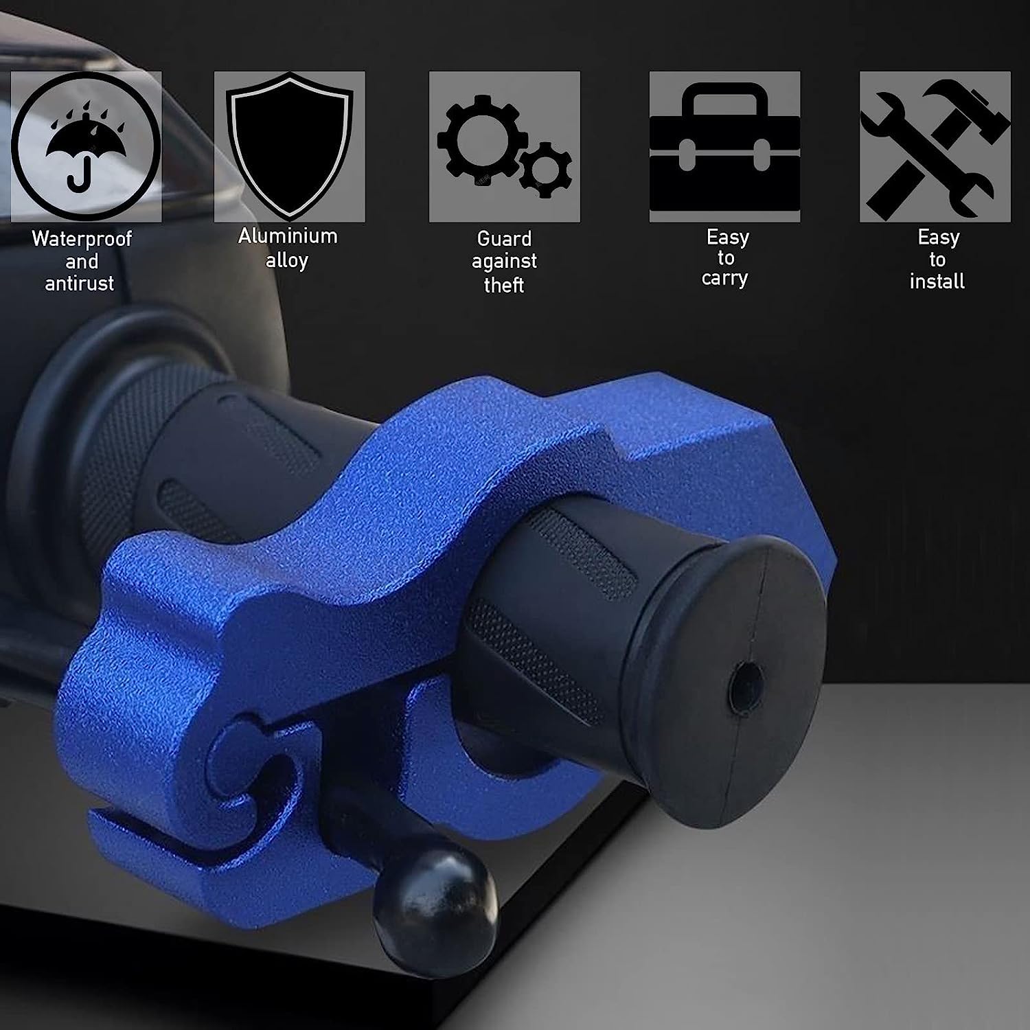 Heavy Duty Motorcycle Brake Lock - Anti-Theft Handlebar Security Lock for Dirt Bikes, Mopeds, Scooters & ATVs | Durable Bike Accessories for Outdoor Parking & Theft Protection