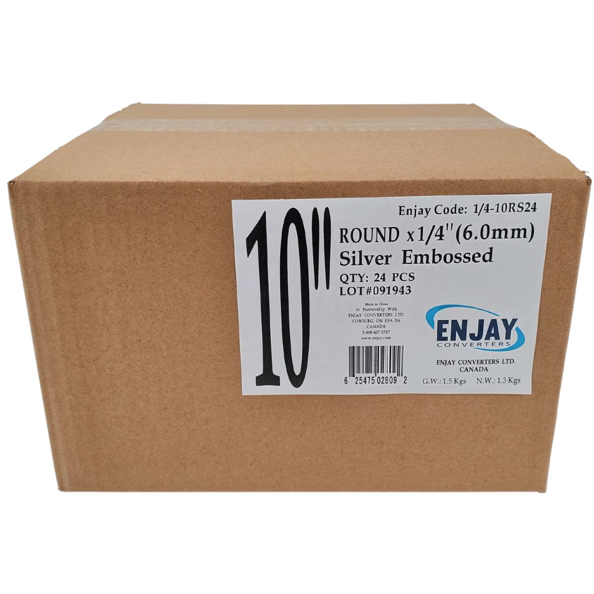 Enjay 10-Inch Round Silver Cake Board - 1/4 Inch Thick for Professional Baking, Cake Decorating, and Dessert Displays
