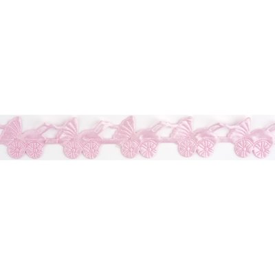 Premium Pink Satin Pram Ribbon - 18mm Width x 10m Length (6.6x6.6x6.38cm) for Baby Shower Decorations, Gift Wrapping & Craft Projects