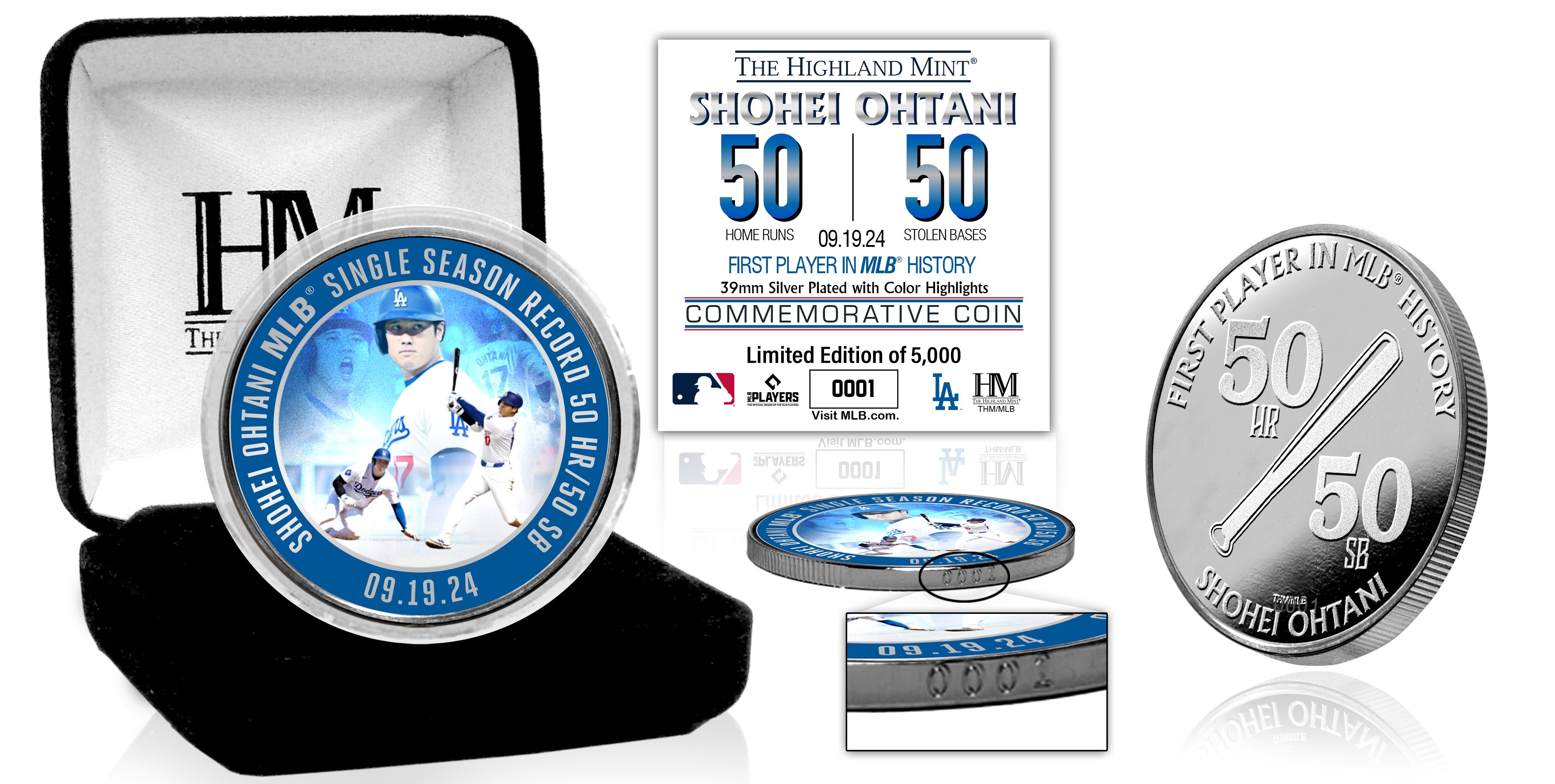 Shohei Ohtani 50/50 Commemorative Silver Coin - Limited Edition Collectible - Perfect for Baseball Fans, Gift Ideas, and Sports Memorabilia Collections