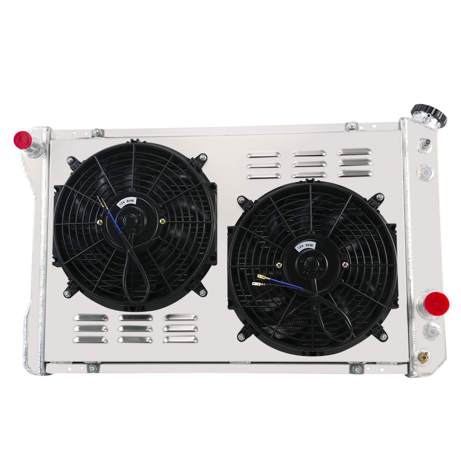 ALLOYWORKS 4-Row Core All-Aluminum Radiator with Dual 12