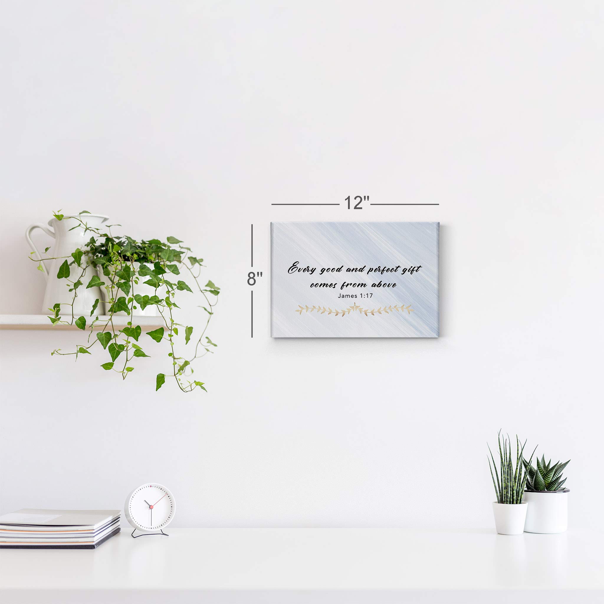 Smile Art Design James 1:17 Scripture Wall Art - 30x40 Inch Christian Canvas Print with Bible Verse, Religious Inspirational Gift for Home Decor (Made in USA, Ready to Hang) - Perfect for Church, Prayer Room & Christian Family Housewarming