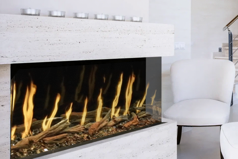 Modern Flames Orion Multi 100 Heliovision Virtual Multi-View Built-In Electric Fireplace - Perfect for Living Rooms, Bedrooms & Home Decor