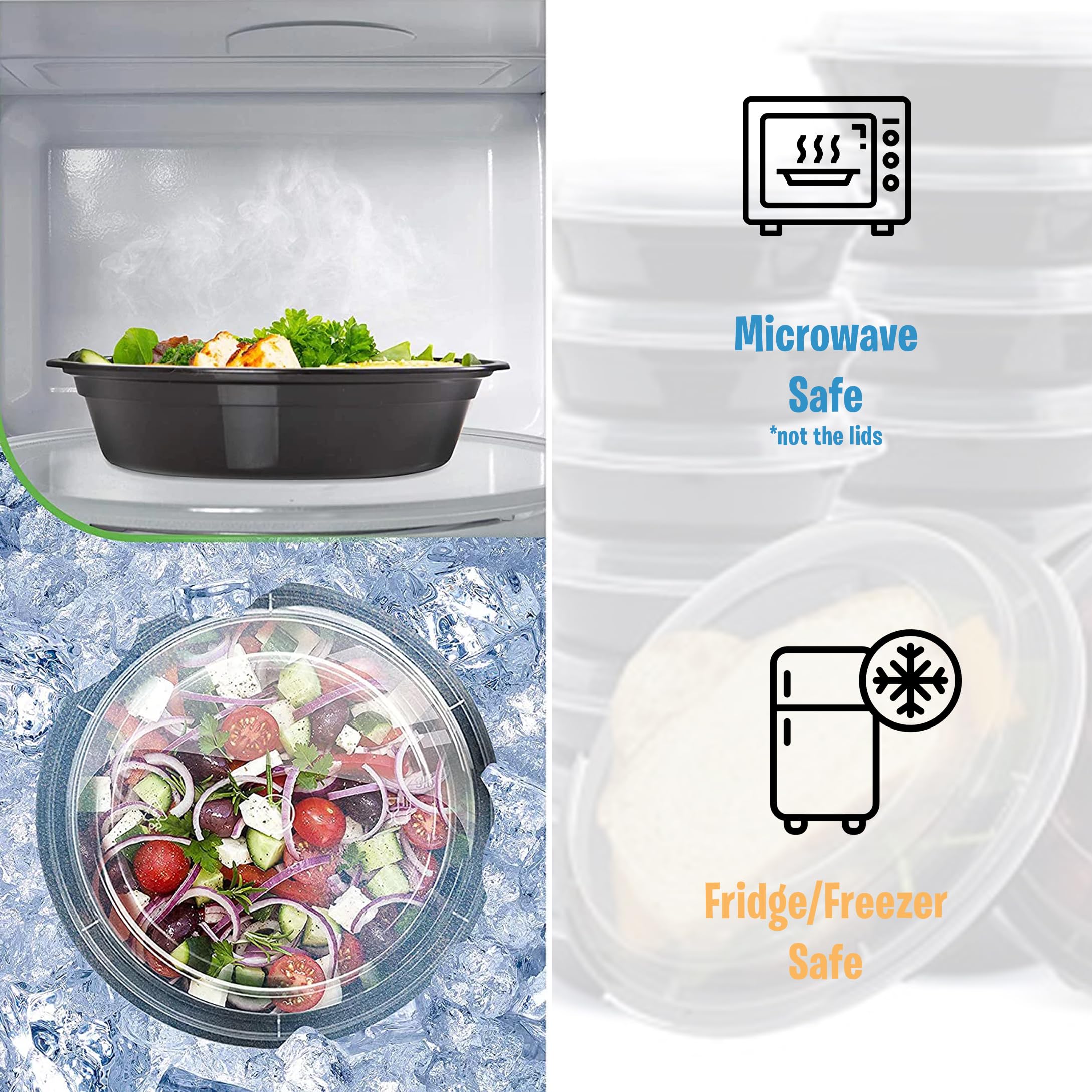 16 oz BPA-Free Meal Prep Containers with Lids (30 Pack) | Microwave, Freezer & Dishwasher Safe Food Storage Containers | Reusable Lunch Boxes for Office, School & Meal Prepping