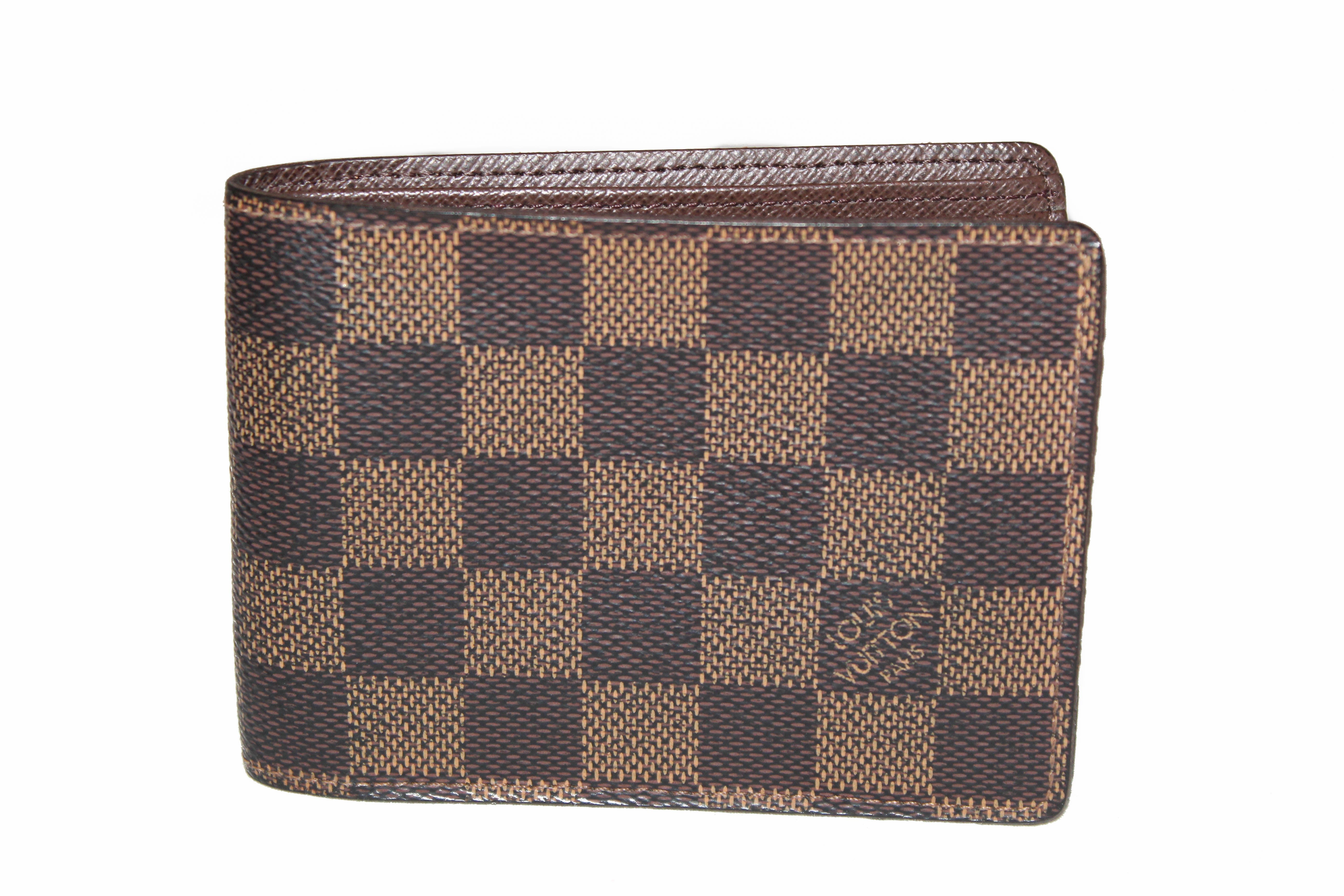 Authentic Louis Vuitton Damier Ebene Multiple Men's Wallet - Genuine Leather Bifold Credit Card Holder for Business & Travel - Perfect Gift for Him