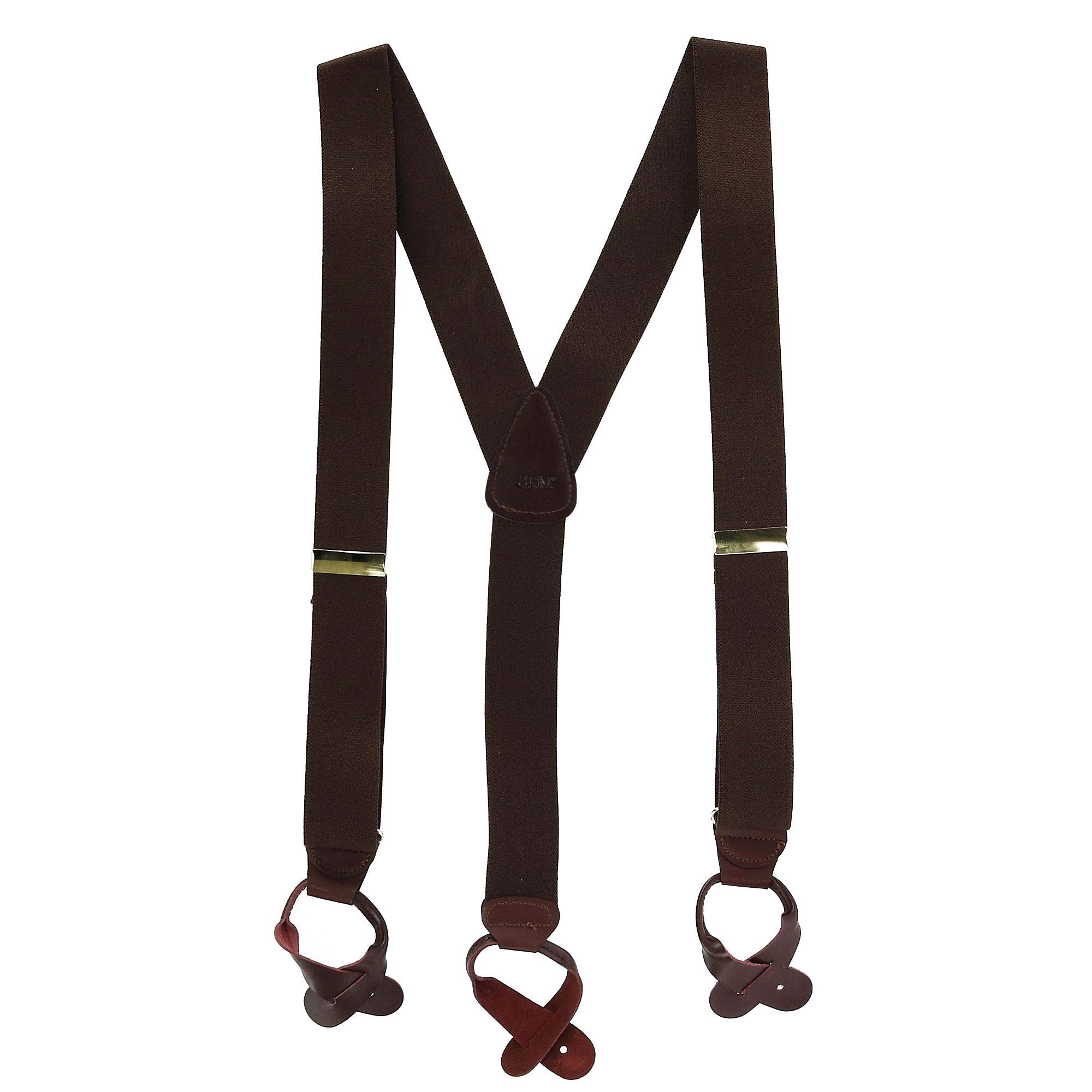 CTM® Men's Elastic Button End Suspenders - Adjustable Waist Suspenders for Dress Pants, Jeans & Workwear - Perfect for Formal Events, Vintage Style & Everyday Wear