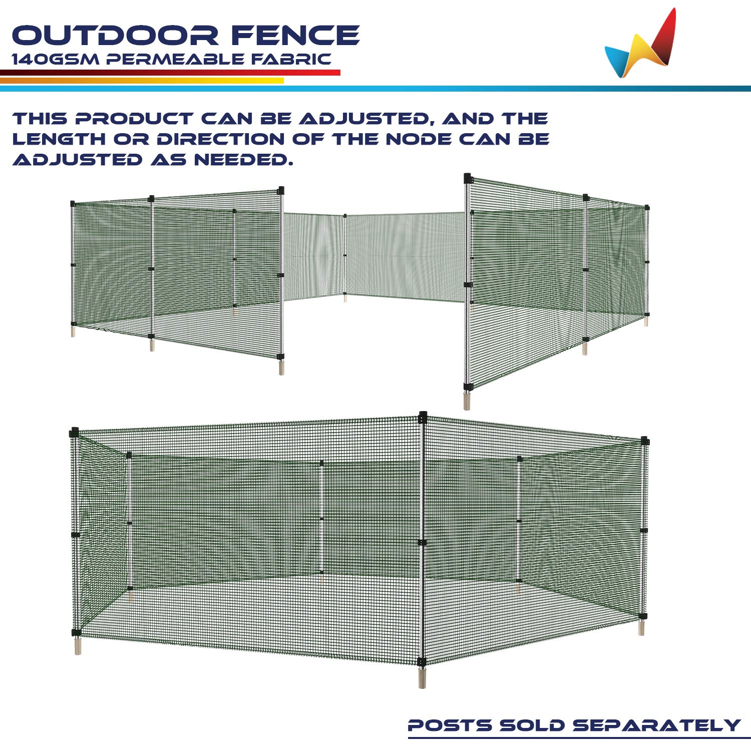 6' x 47' Green Garden Fence Mesh Netting Roll - Heavy Duty Temporary Outdoor Fencing for Rabbits, Chickens, Poultry, Dogs & Vegetable Protection - Perfect for Backyard, Farm & Garden Use