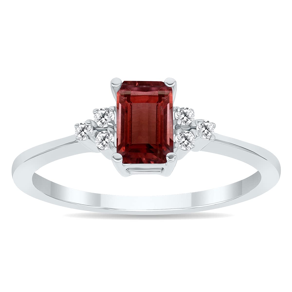 10K White Gold Gemstone & Diamond Ring - Emerald, Sapphire, Blue Topaz, Amethyst | Elegant Jewelry for Women, Perfect Gift for Anniversary, Engagement & Special Occasions