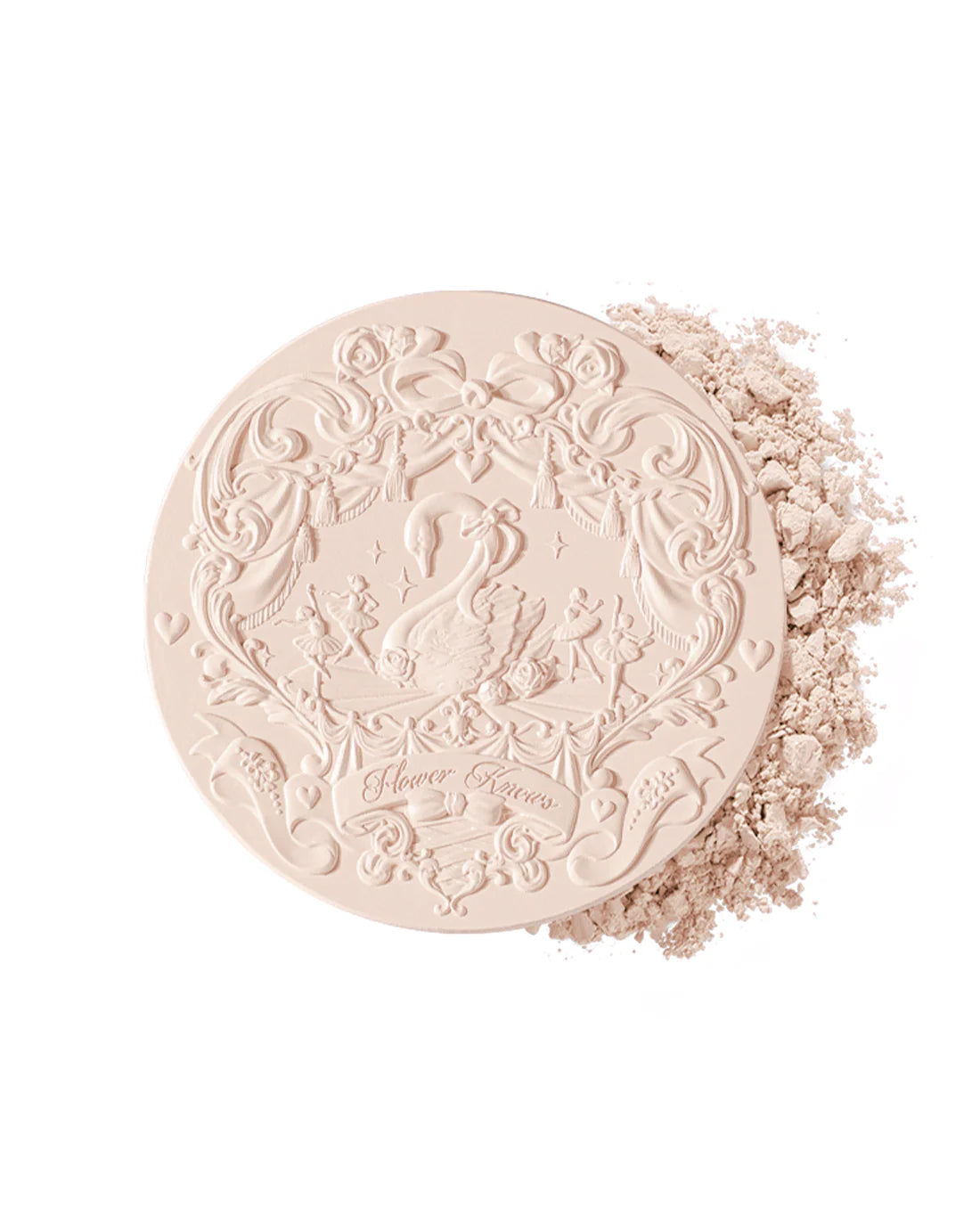 Flower Knows Rubor Swan Ballet Embossed Blush - Buildable Matte & Shimmer Powder for Cheeks | Perfect for Everyday Wear, Date Night & Special Occasions